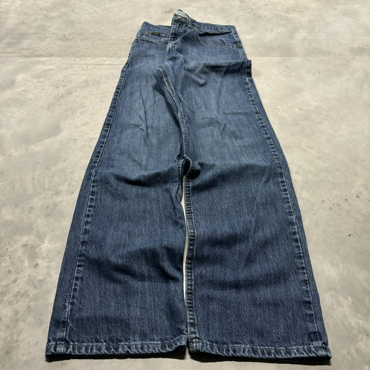 Japanese Brand × Vintage Crazy Vintage Y2K/2000s Grunge Dark Wash Denim Jeans! Size US 32 / EU 48 - 3 Thumbnail
