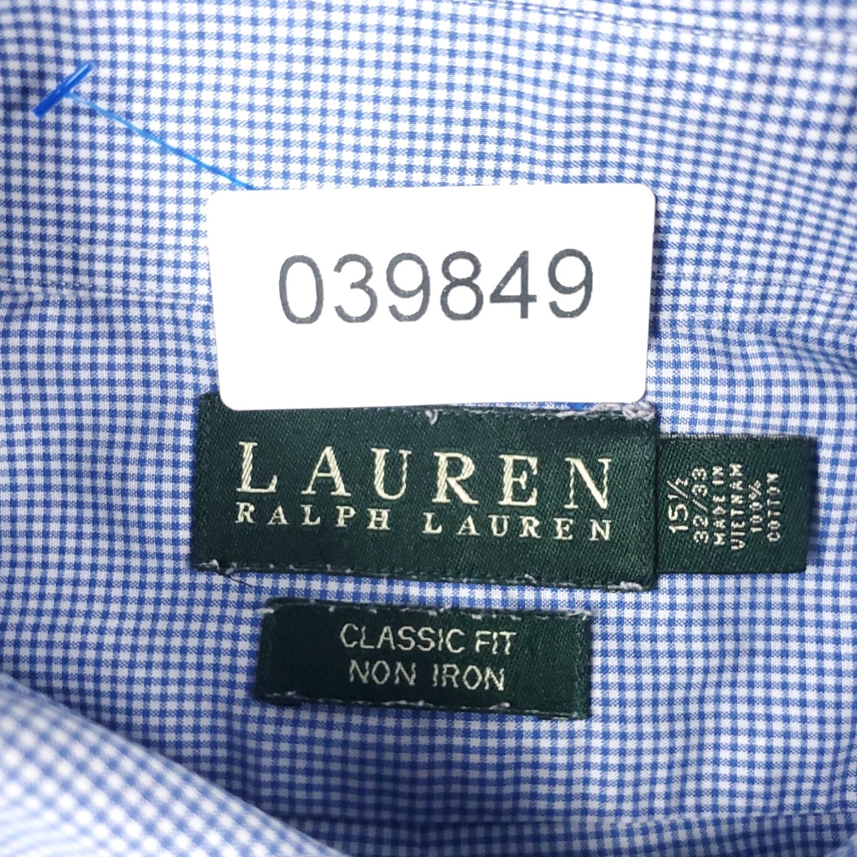 Ralph Lauren Ralph Lauren Shirt Mens 15.5 Blue Dress Shirt Button-Down Long Sleeve Size 40R - 6 Thumbnail