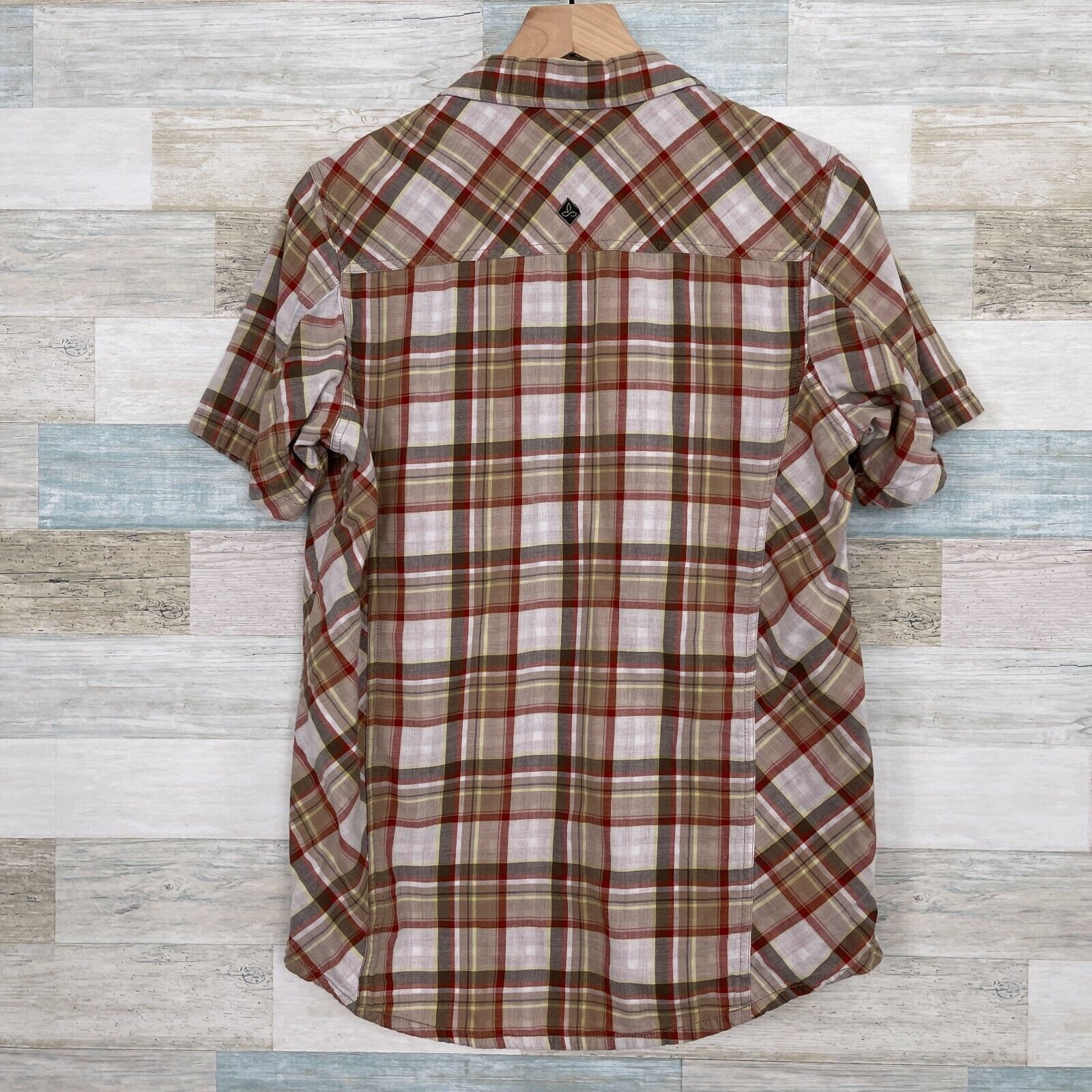 Prana PrAna Zoltan Slim Shirt Red Brown Plaid Organic Mens M Size US M / EU 48-50 / 2 - 3 Thumbnail
