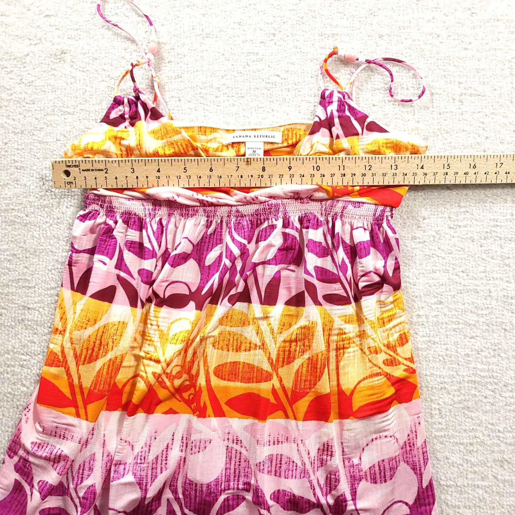 Banana Republic Banana Republic Spaghetti Strap Top Size M Orange Purple Floral Striped Women's Size M / US 6-8 / IT 42-44 - 3 Thumbnail