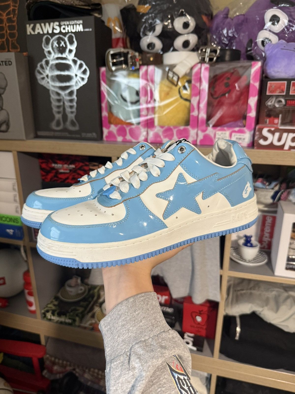 Bape Bathing Ape Bapesta Blue/White Low Size US 11 / EU 44 - 1 Thumbnail