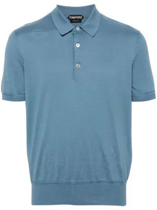 Tom Ford o1w1db10525 KPS004 Polo Shirt in Blue Size US S / EU 44-46 / 1 - 1 Thumbnail
