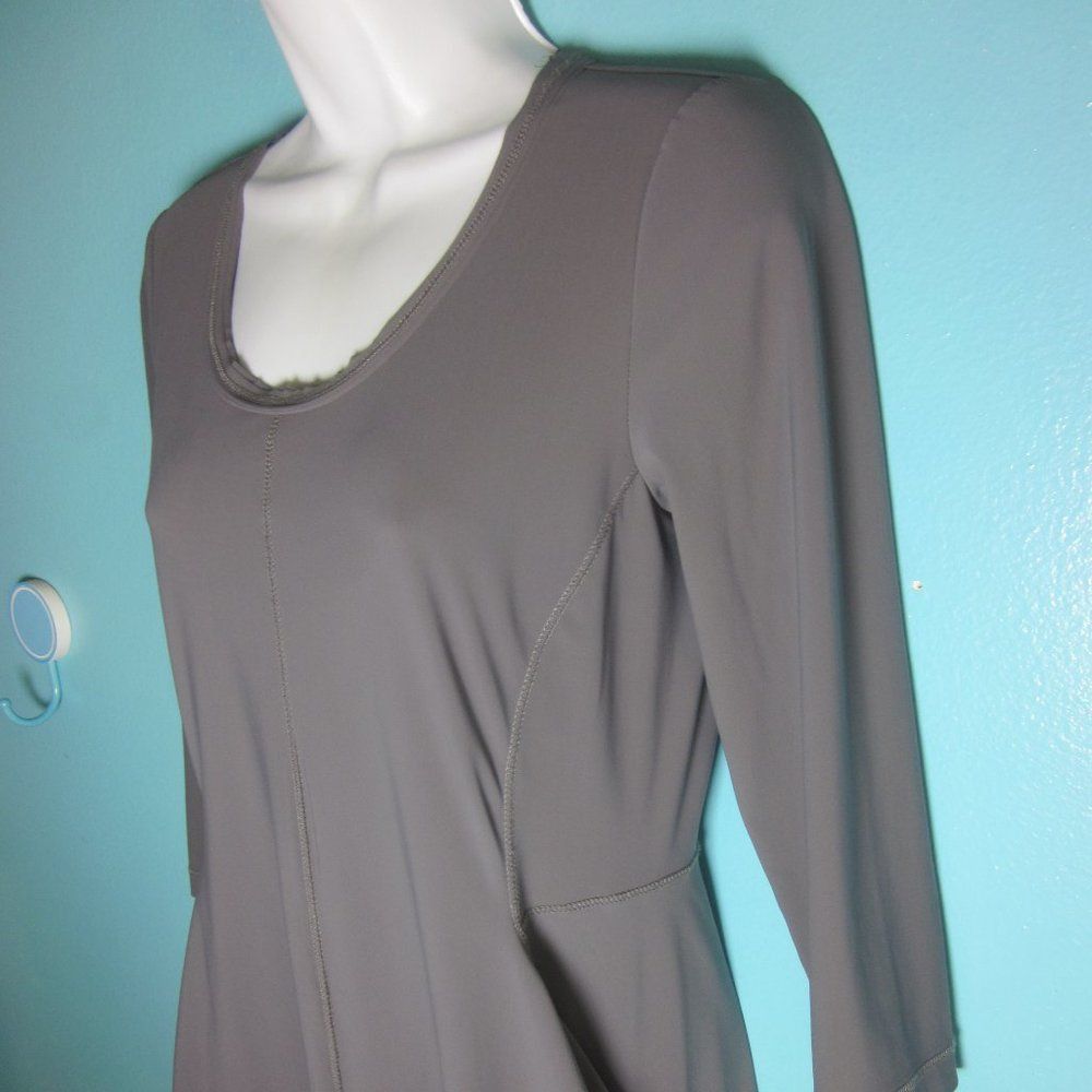 Ports 1961 Porto 0 (US Size S 2 / 4) Gray Stretch 3/4 Sleeve Knee Lengt Size S / US 4 / IT 40 - 12 Thumbnail