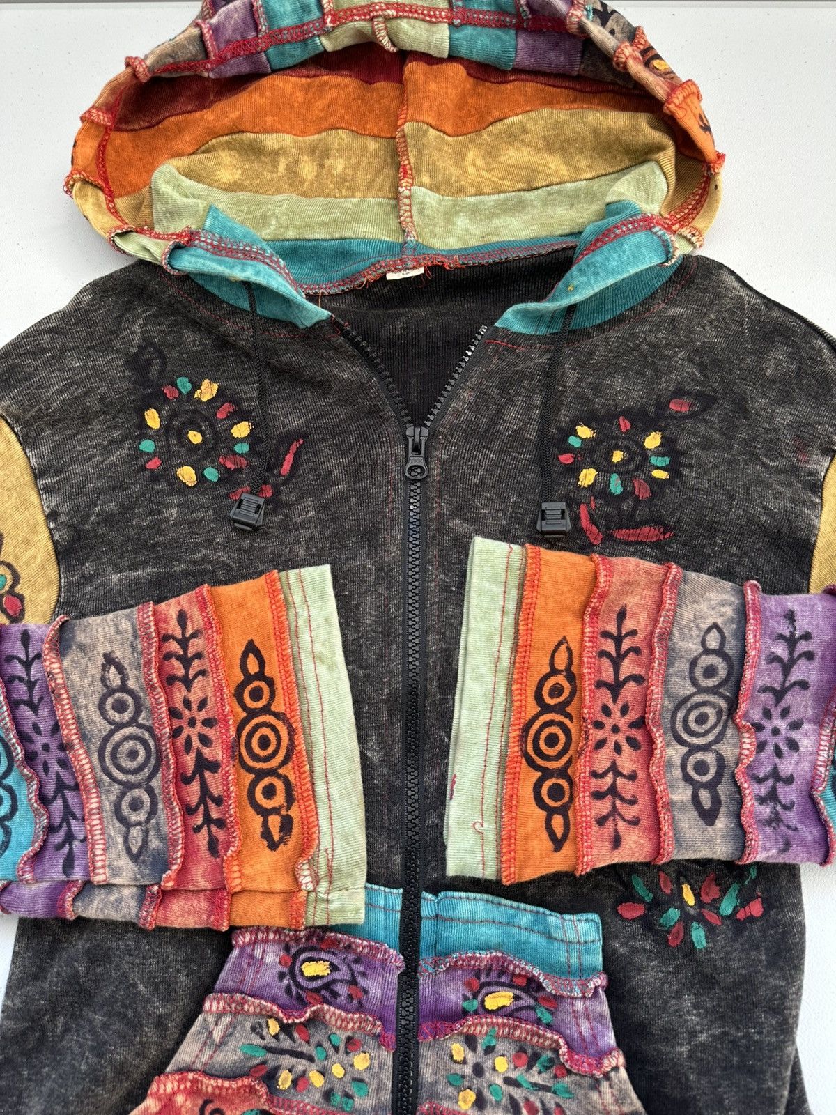 Hysteric Glamour × Vintage Vintage 90s Crazy Avant Garde Hoodie Patchwork Oversized Size M / US 6-8 / IT 42-44 - 6 Thumbnail