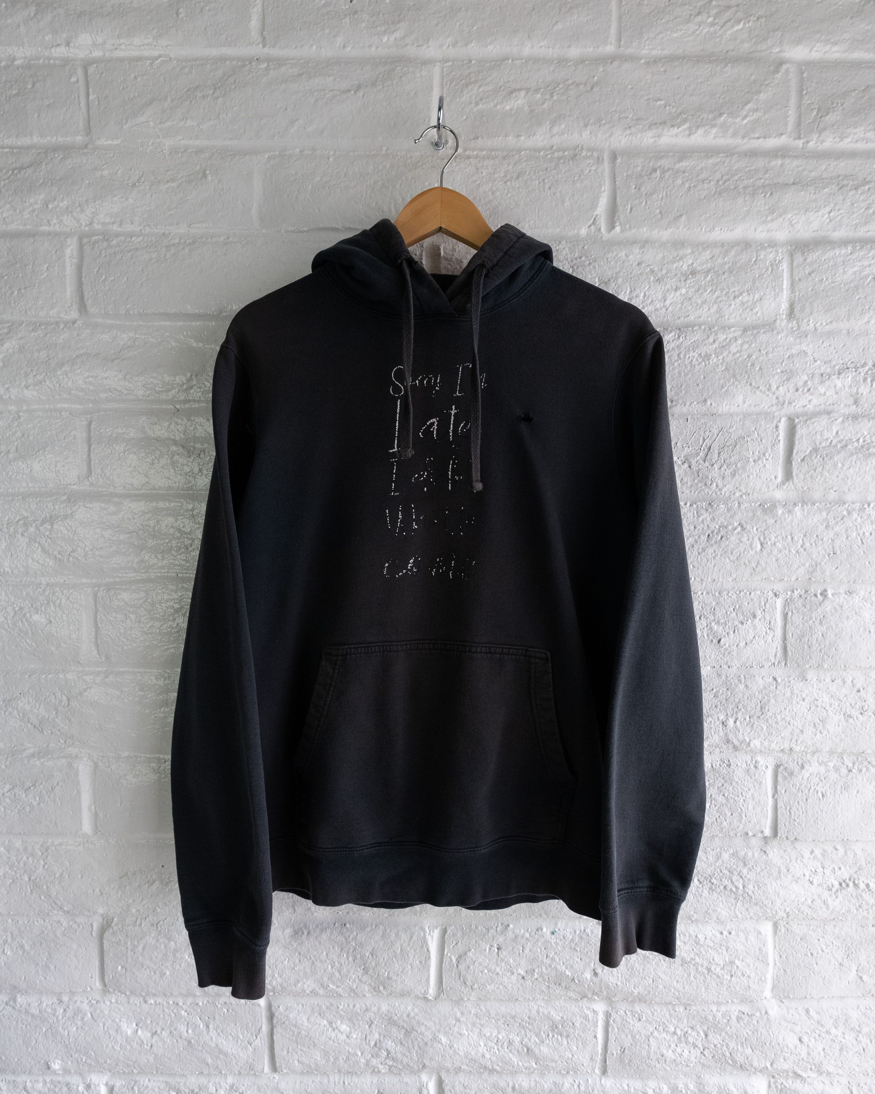 Vintage Vintage 2000s Grunge ERD Style Faded Hoodie Sorry I'm Late Size US S / EU 44-46 / 1 - 1 Thumbnail