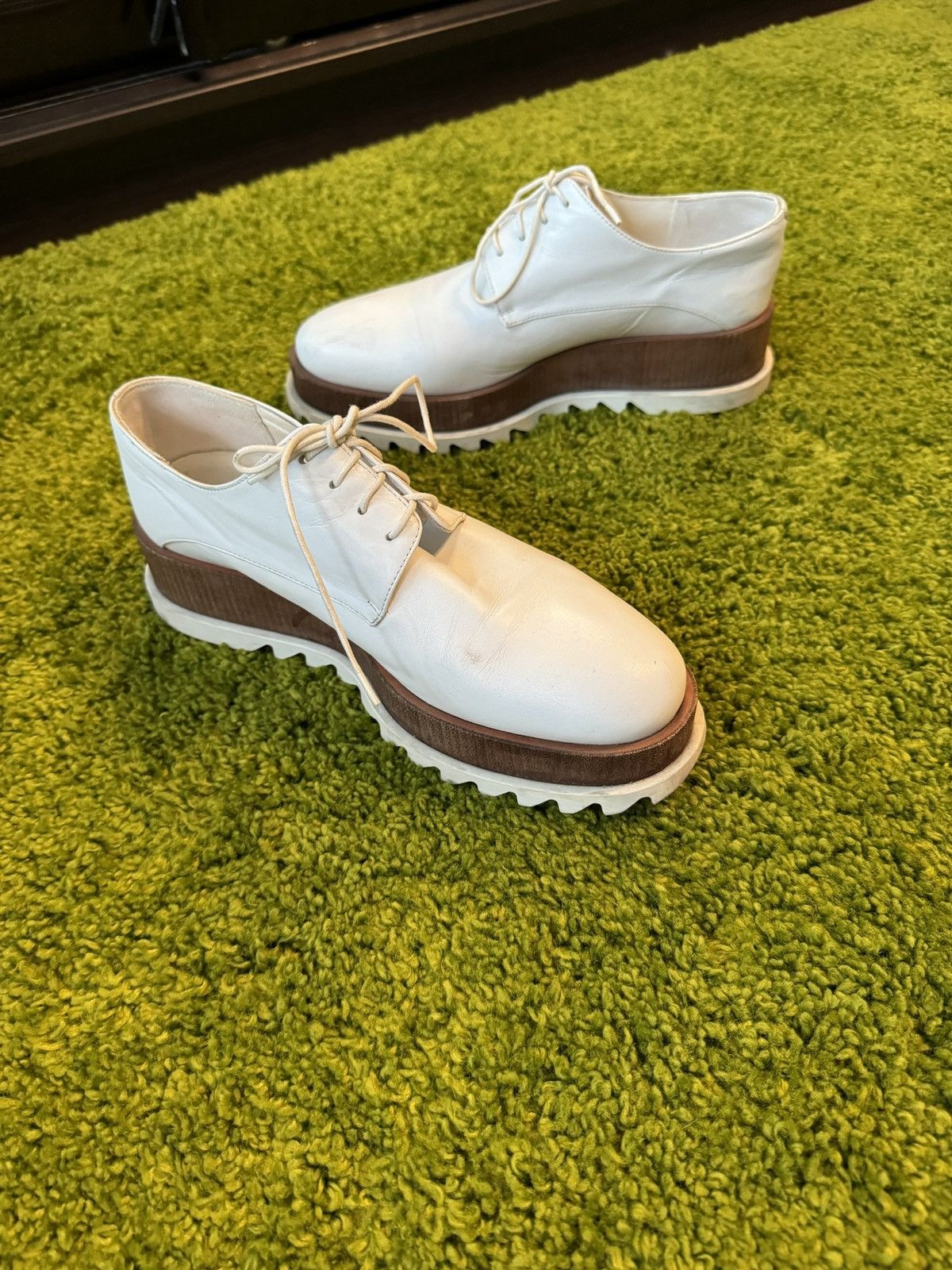Genuine Leather × Jil Sander Jil Sander avant garde real leather brogues platform shoes Size US 7 / IT 37 - 4 Thumbnail