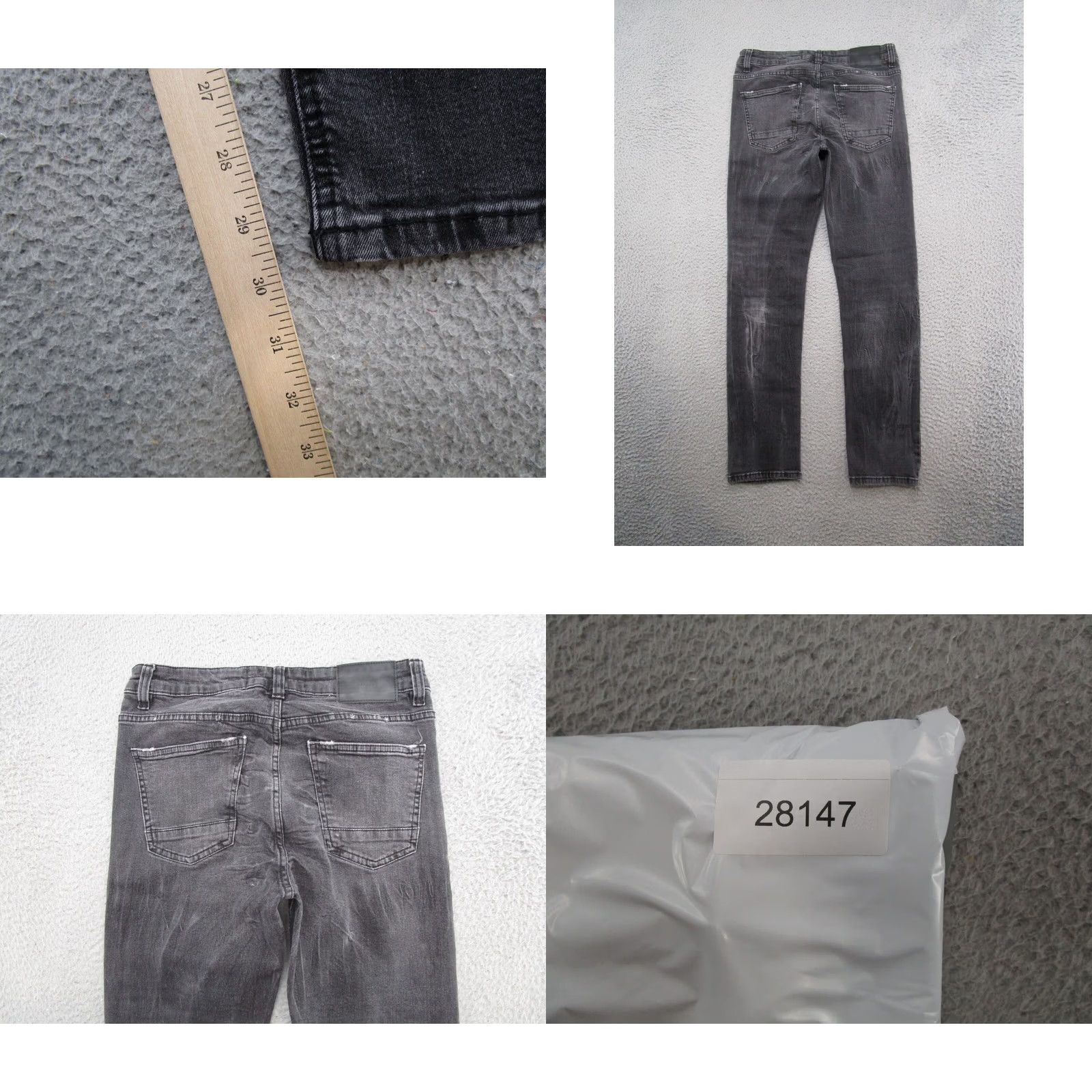 Ecko Unltd. Y2K Marc Ecko Cut and Sew Black Distressed Denim Moto Stretch Jeans Size 32x30 Mens Jeans Slim Stretch Black 90s 00s Size US 32 / EU 48 - 9 Thumbnail