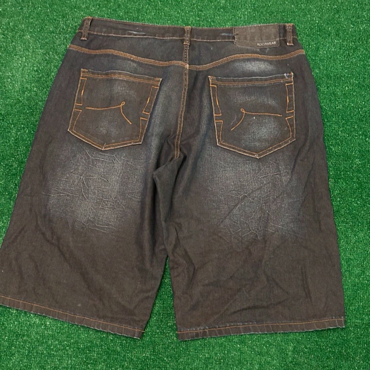 Rocawear VINTAGE Rocawear Baggy Hip Hop Skater Grunge Jorts Mens Size 38 Blue 38in Pockets Y2K JNCO Style Size US 38 / EU 54 - 2 Thumbnail