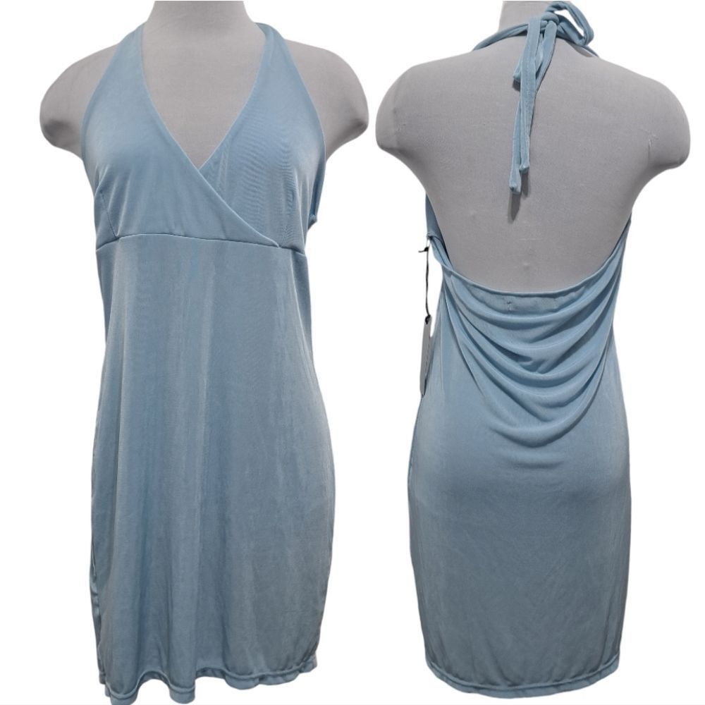 Other Finesse Dani Blueberry Halter Bodycon Mini Dress Size 1X NWT Size XXL / US 16-18 / IT 52-54 - 3 Thumbnail