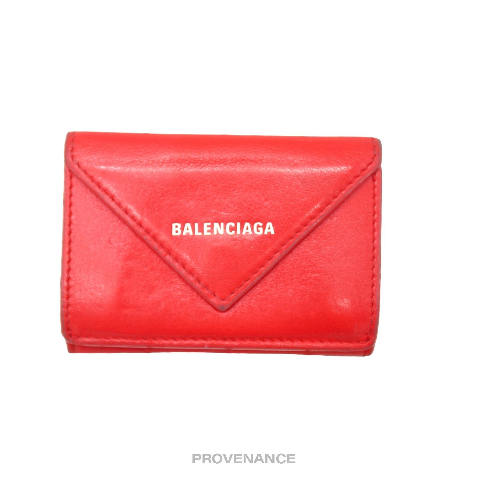 Balenciaga 🔴 Balenciaga Papier Mini Wallet - Red Leather Size ONE SIZE - 1 Thumbnail