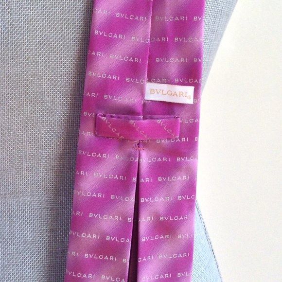 Bvlgari Bvlgari Tie silk pink Size ONE SIZE - 4 Thumbnail