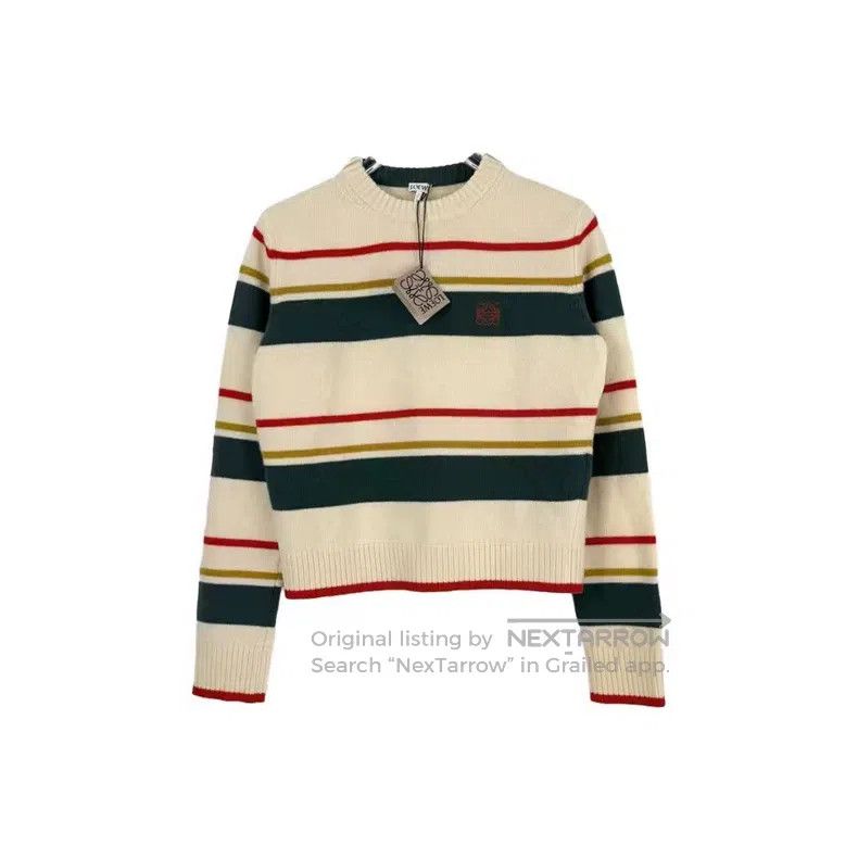 Loewe Loewe Striped and colored chest embroidery wool sweater Size S / US 4 / IT 40 - 1 Thumbnail