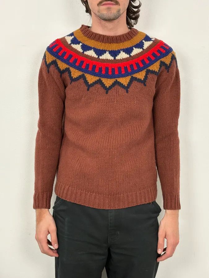 Burberry Burberry Brown Wool Fair Isle Crewneck Sweater Size US XS / EU 42 / 0 - 2 Thumbnail