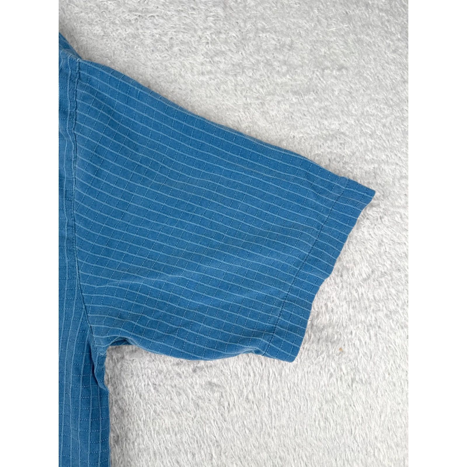 Tommy Bahama Tommy Bahama Shirt Men Large Silk Hawaiian Button-Up Blue Stripe Short Sleeve Aloha Vacation Mens Size US L / EU 52-54 / 3 - 2 Thumbnail