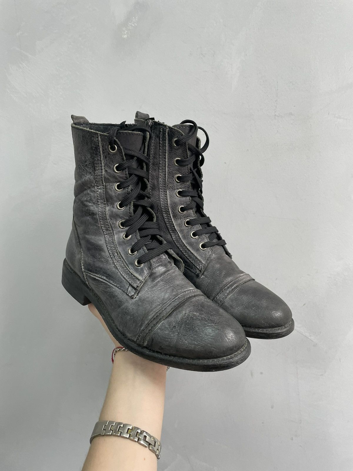 Dirk Bikkembergs Rare washed black combat boots bikkembergs style hype Size US 8.5 / IT 38.5 - 9 Thumbnail