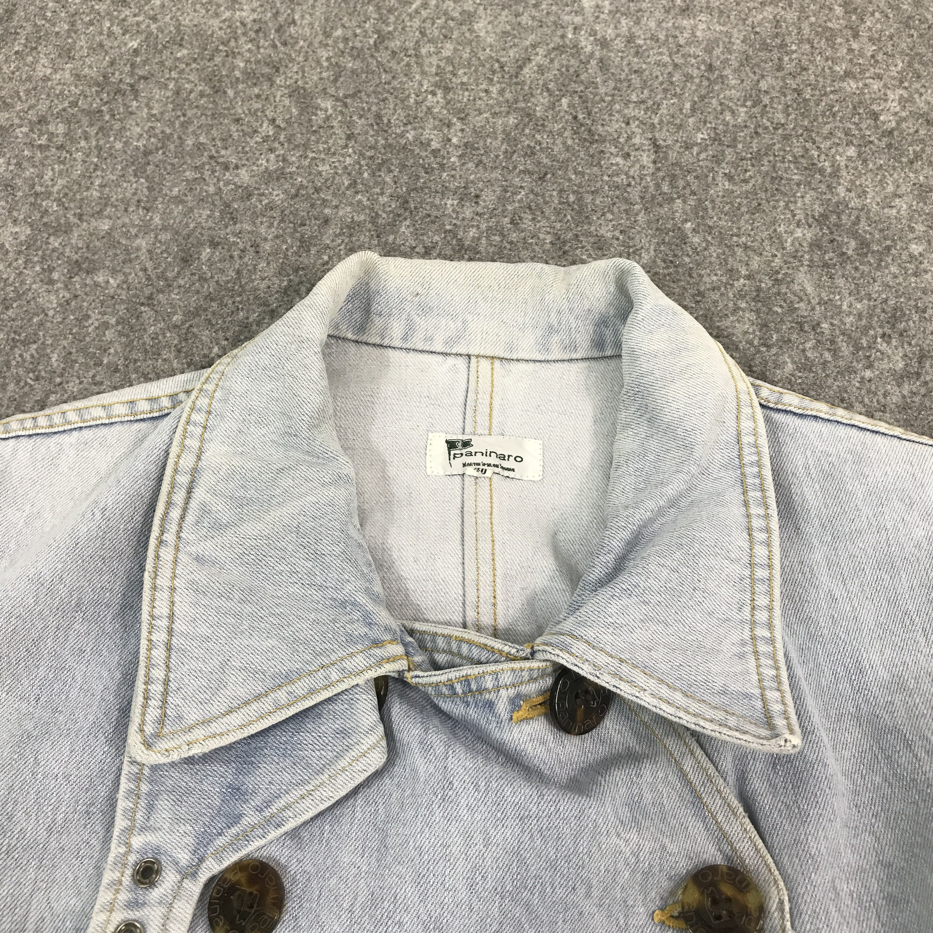 Japanese Brand Vtg paninaro Japan denim cropped design jacket Size US L / EU 52-54 / 3 - 5 Thumbnail