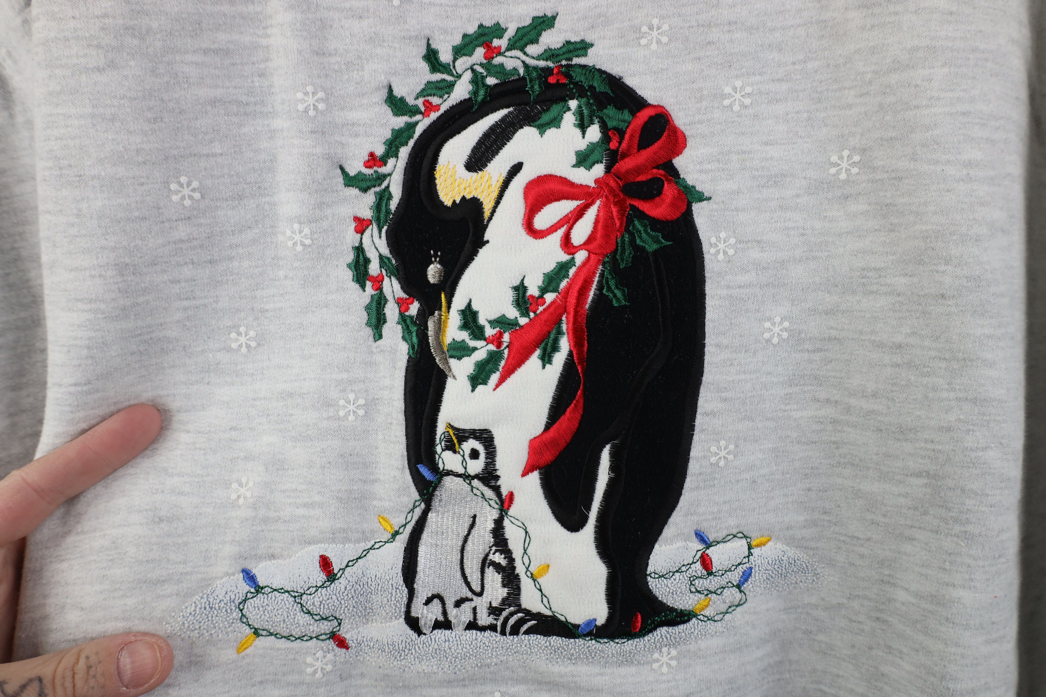 Vintage Vintage 90s Streetwear Christmas Penguin Mock Sweatshirt Size XL / US 12-14 / IT 48-50 - 4 Thumbnail