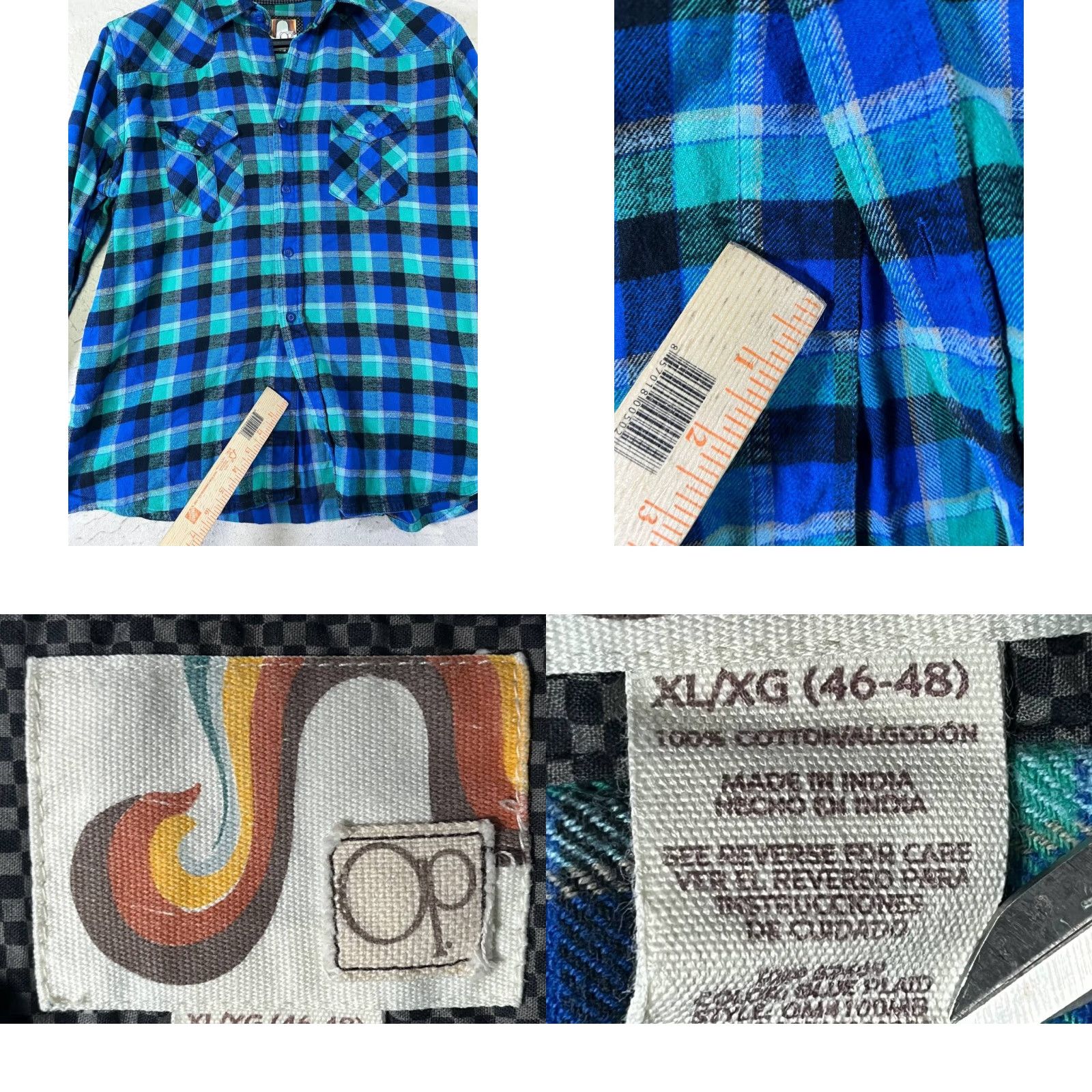 Vintage VINTAGE Op Button Up Shirt Men XL Plaid Long Sleeve Cotton Missing Buttons Pic Shirt Op Button Up XL Blue Cotton Plaid Casual Men Blues Boys? Size US XL / EU 56 / 4 - 8 Thumbnail