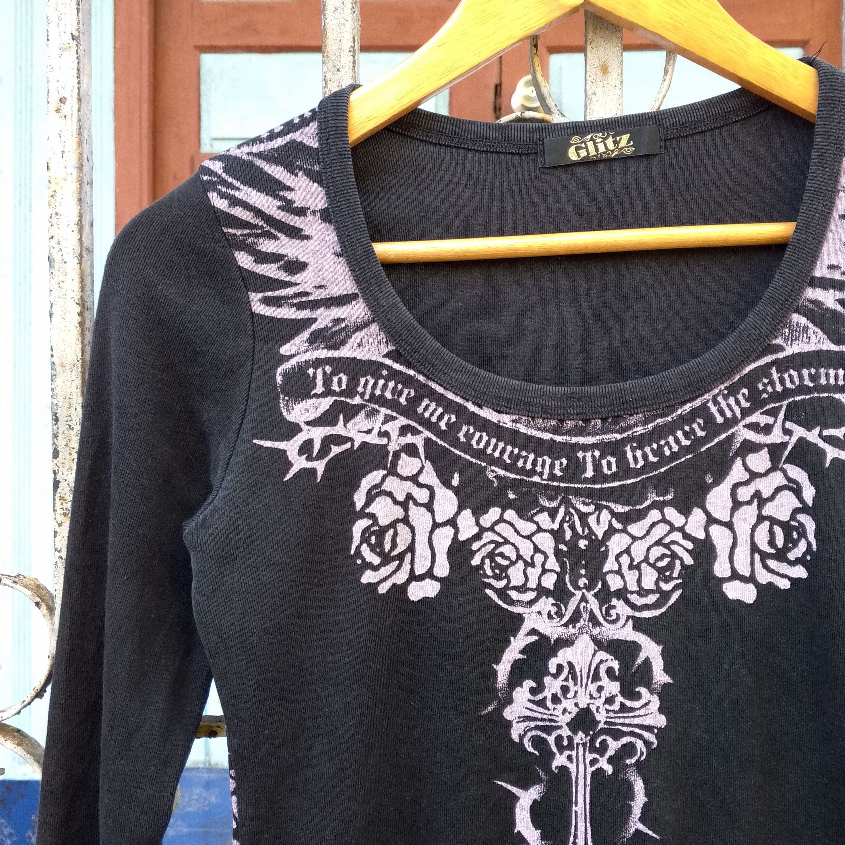 If Six Was Nine Glitz Cross Skull Punk Tee Size US S / EU 44-46 / 1 - 4 Thumbnail
