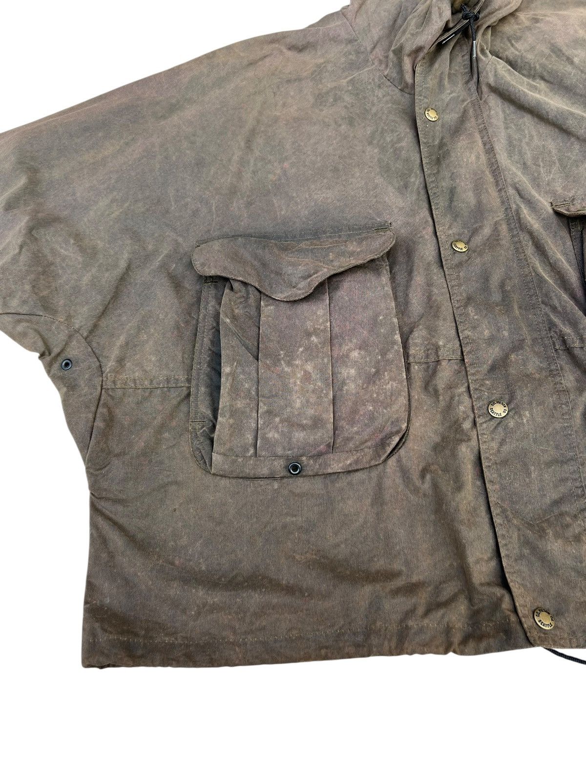 Filson Vintage 80s Filson Waxed Canvas Smock Hoodie Anorak Jacket Size US XXL / EU 58 / 5 - 7 Thumbnail