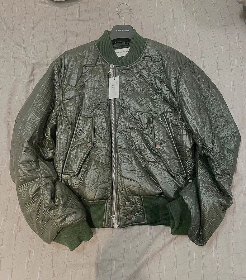 Dries Van Noten Dries Van Noten Quilted Waxed Bomber Jacket Size US S / EU 44-46 / 1 - 1 Thumbnail