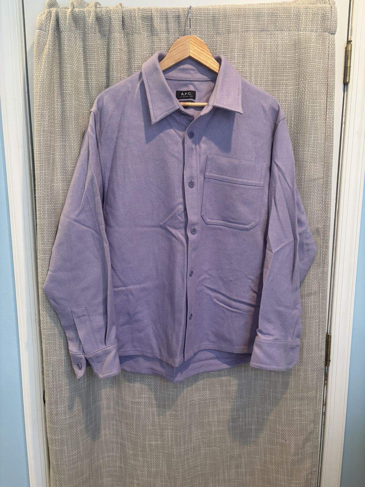 APC Purple Heavy Wool Overshirt Chambray Flannel Shirt