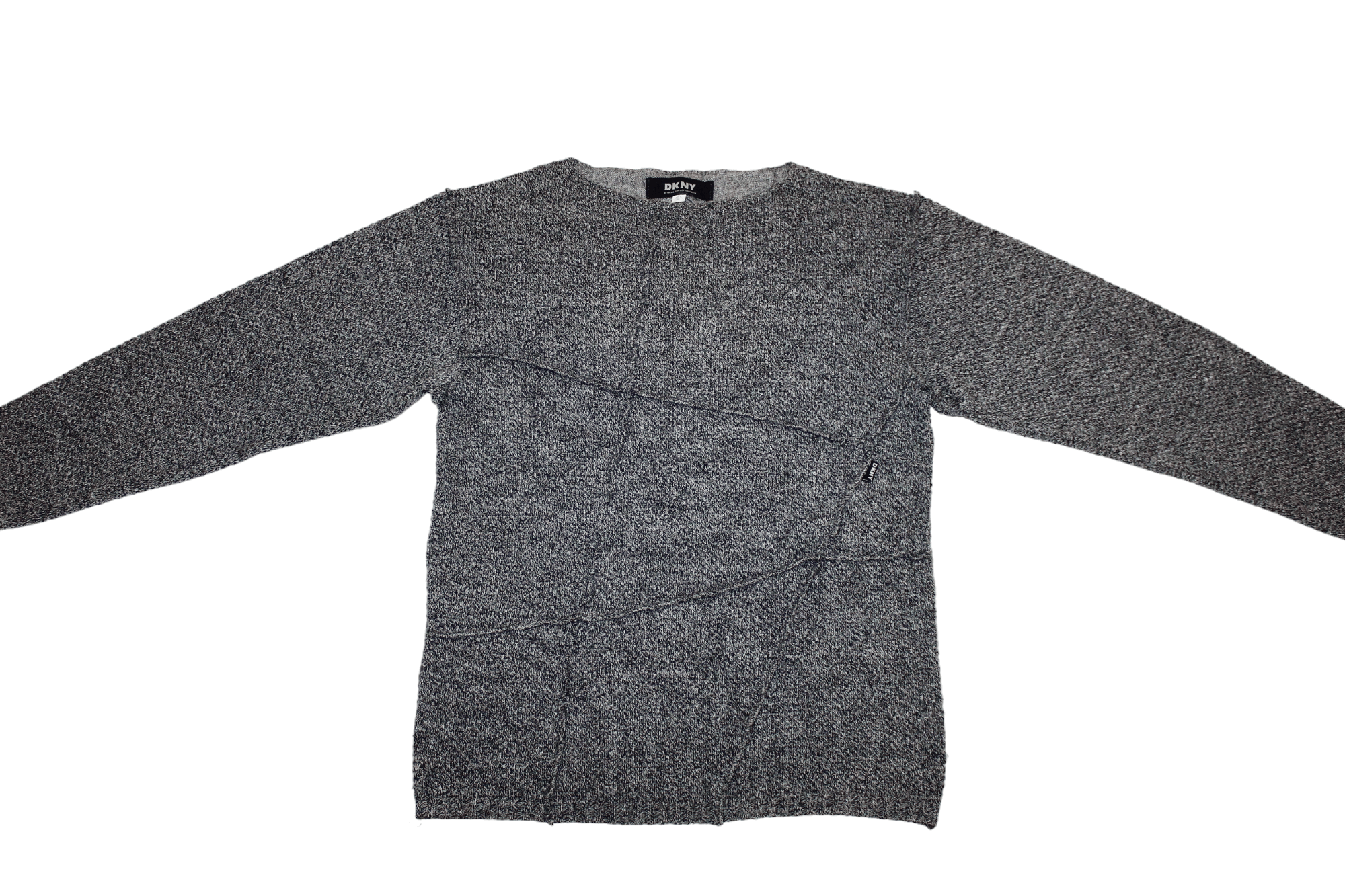 DKNY RARE🔥USA DKNY Official Street Uniform Raw Cut Knit Sweater Size US S / EU 44-46 / 1 - 4 Thumbnail
