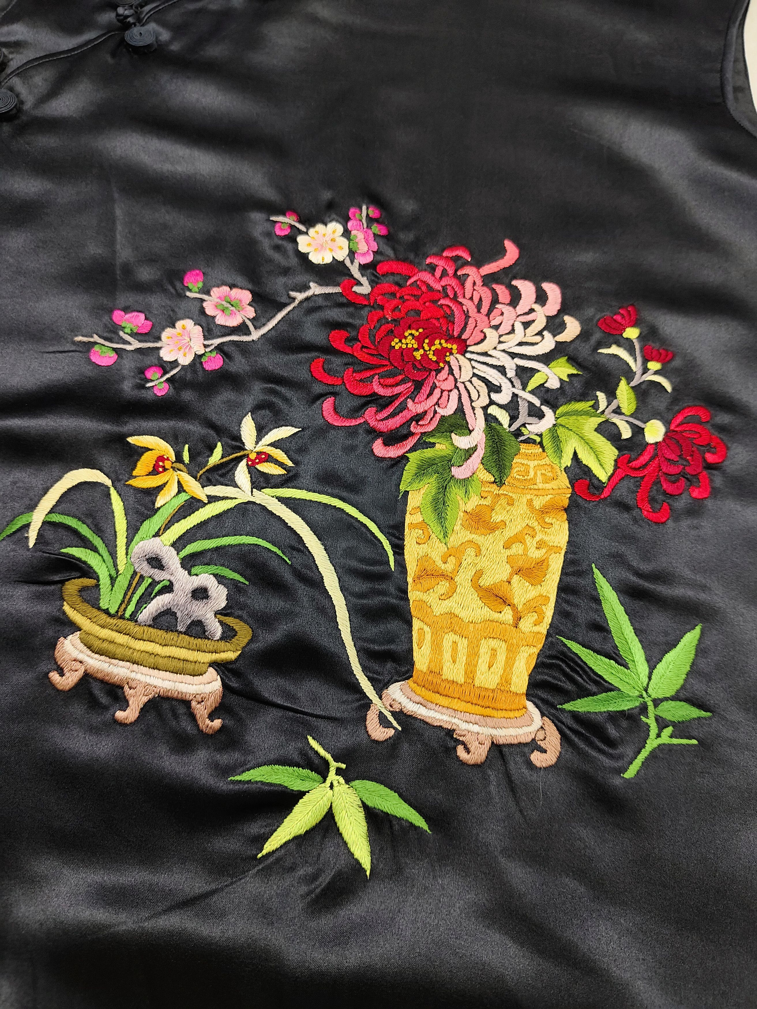Vintage 90s Silver Lake Oriental Embroidered Cheongsam Blouse Size S / US 4 / IT 40 - 7 Thumbnail