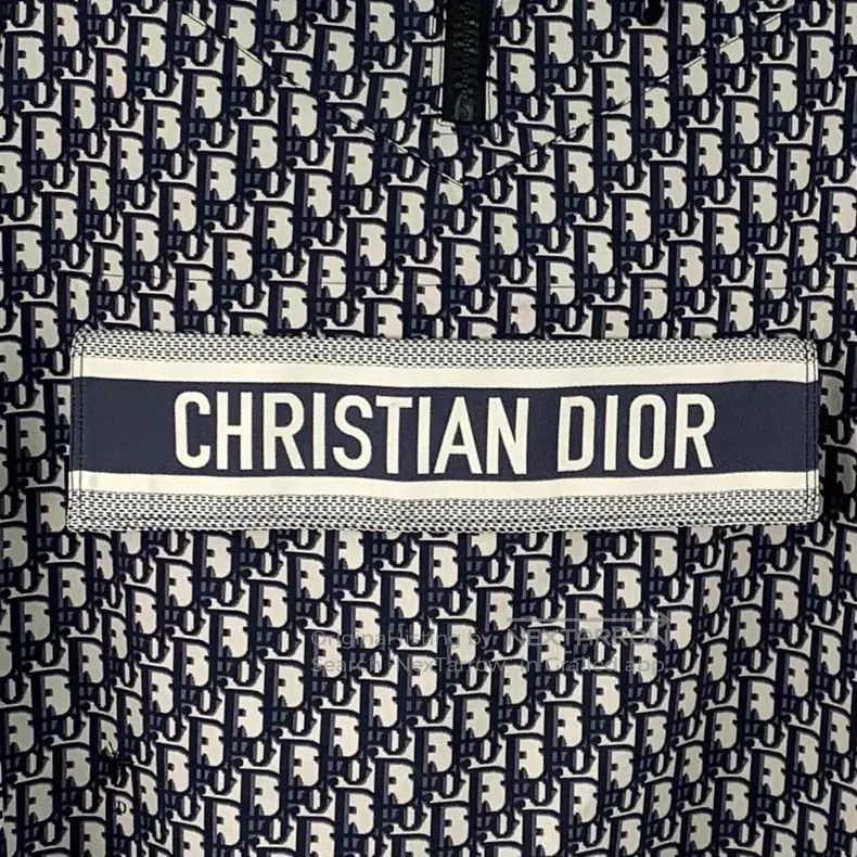 Dior Dior Navy blue logo jacquard full print semi-zipper hooded Size XS / US 0-2 / IT 36-38 - 4 Thumbnail