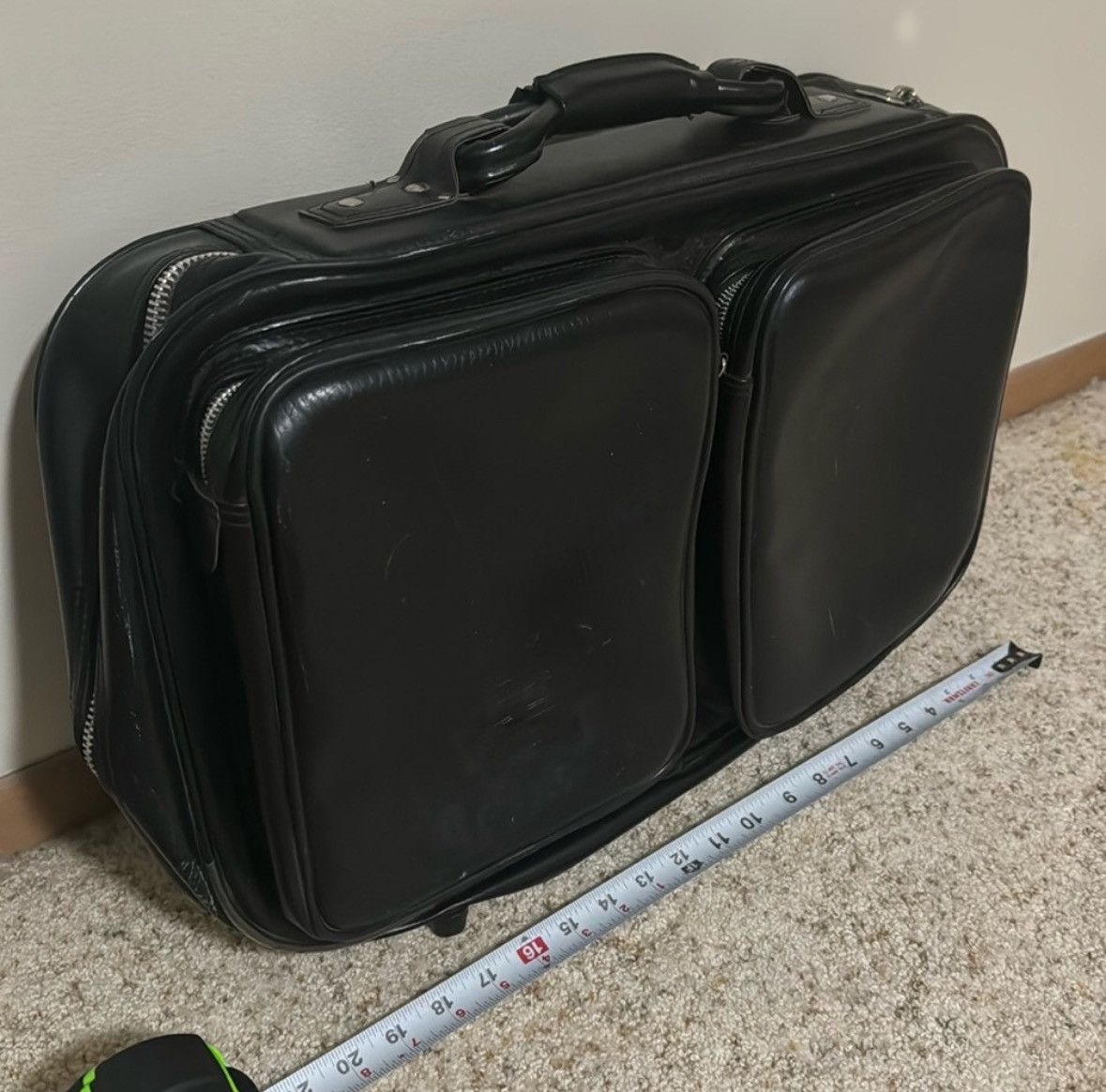 Vintage Vintage Retro Travel Bag Luggage 🧳 💼 Black Leather Size ONE SIZE - 2 Thumbnail