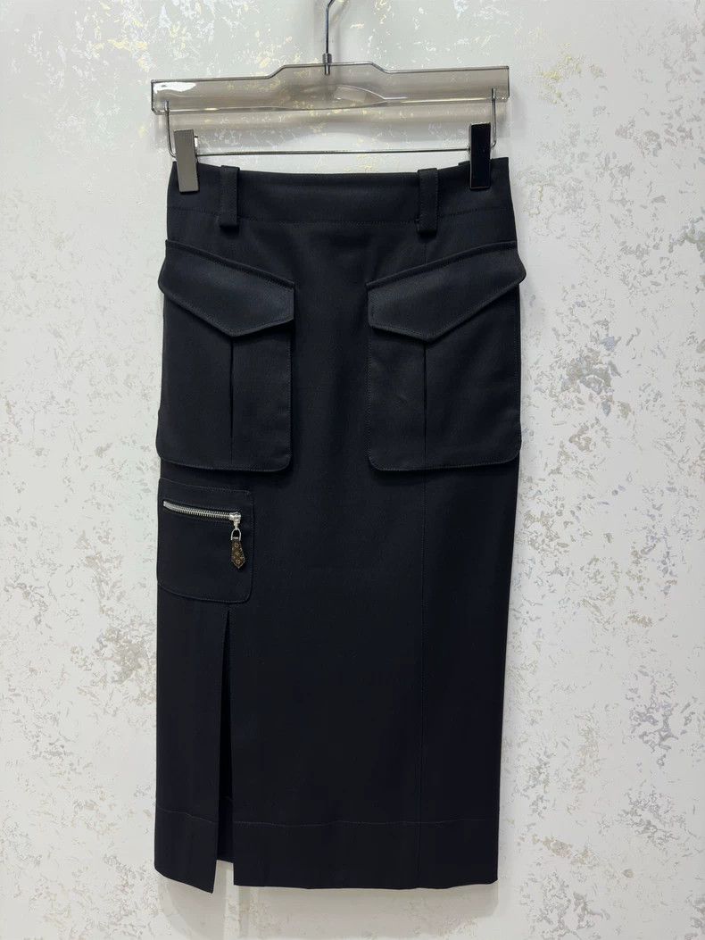 Louis Vuitton Black Pocket Midi Skirt - dmc