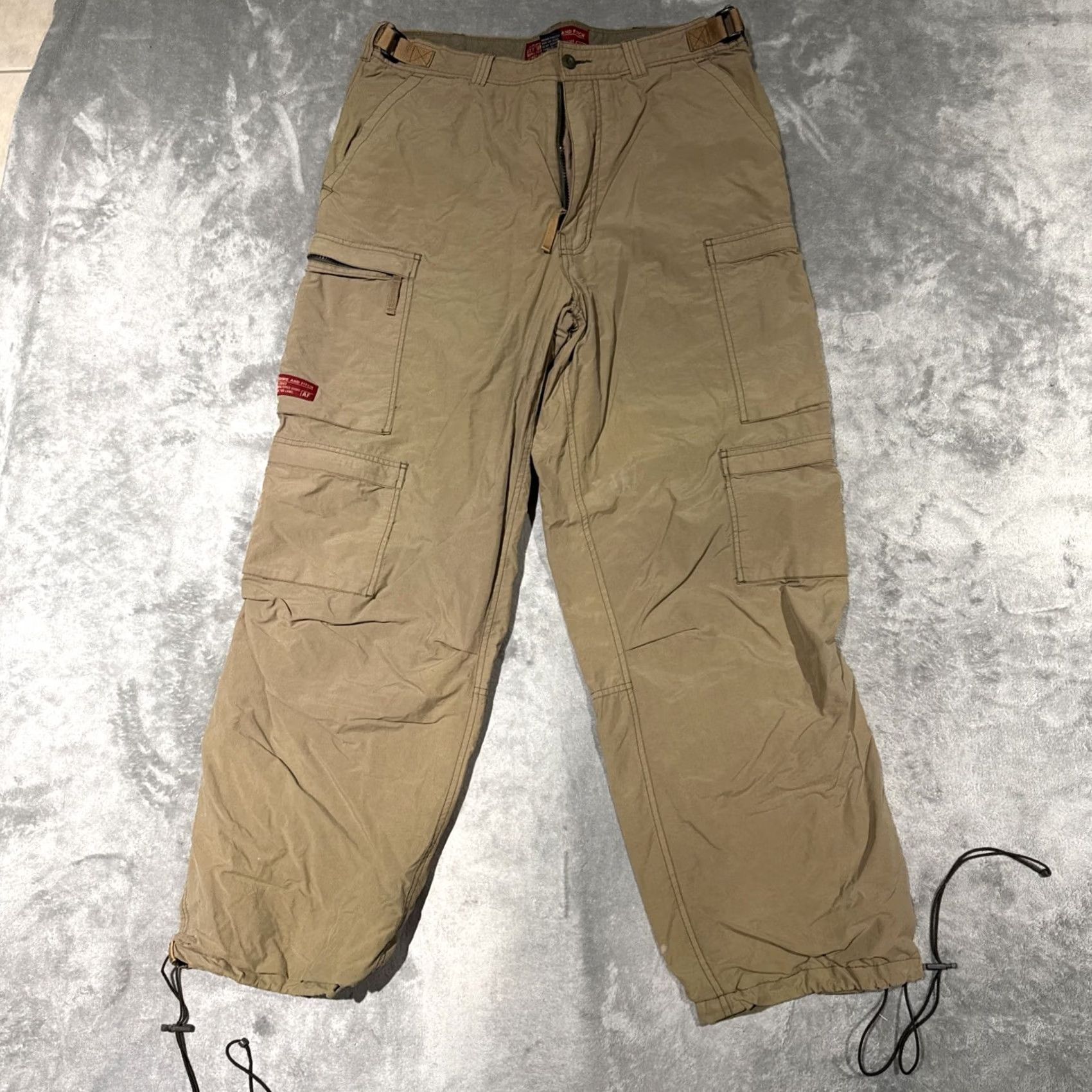 Abercrombie & Fitch VINTAGE Abercrombie & Fitch Pants Men L Beige Paratrooper Cargo Lined Adjustable Baggy Size US 33 - 2 Thumbnail
