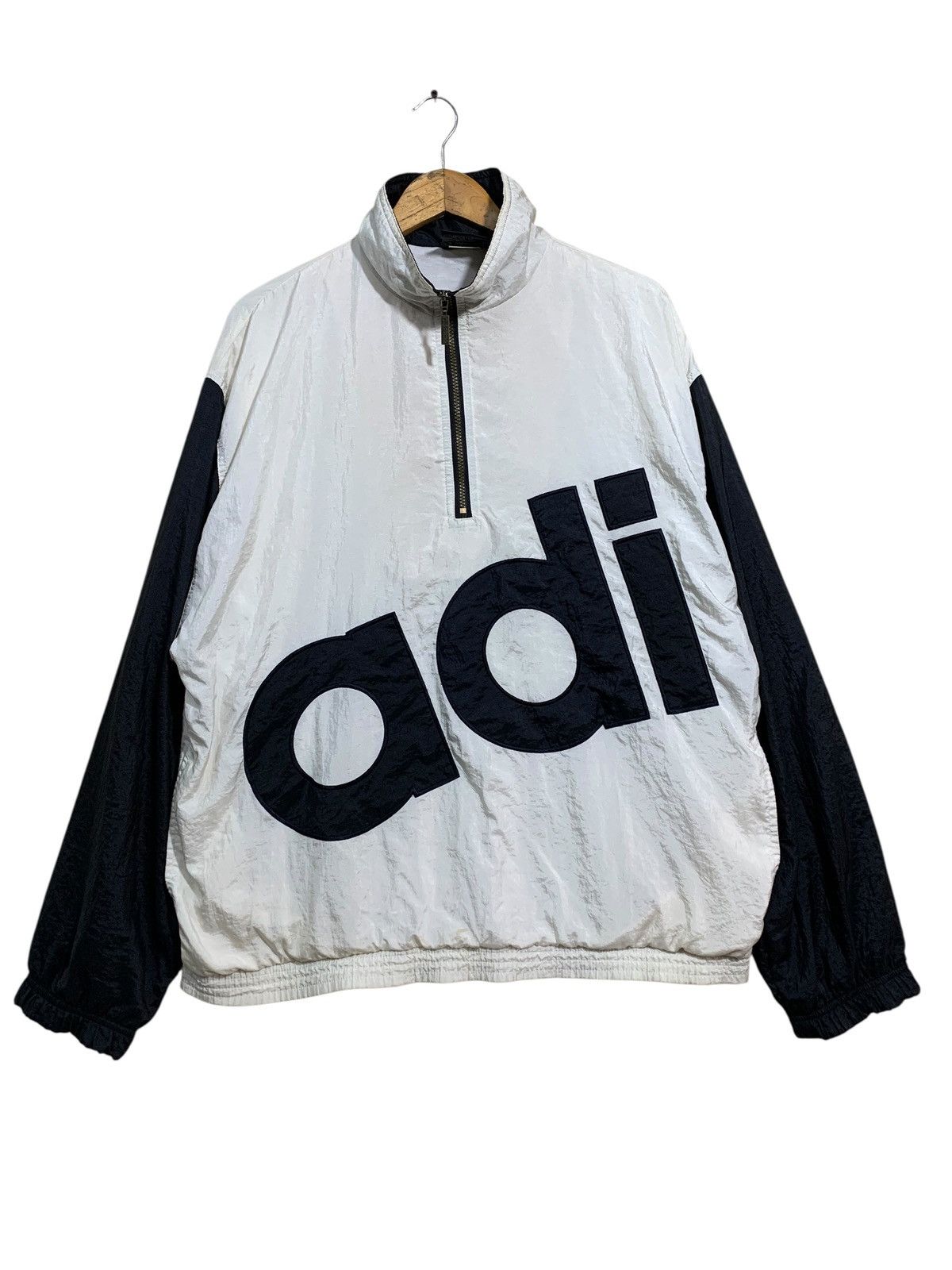 Adidas 🔥VTG ADIDAS SPELLOUT HALFZIPPER JACKETS Size US L / EU 52-54 / 3 - 2 Thumbnail