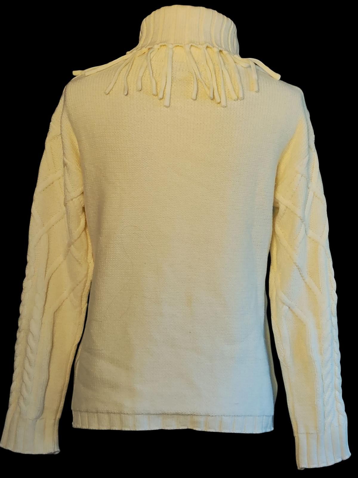 Other Draper's & Damons Women's Cream Knit Turtleneck Sweater Size M / US 6-8 / IT 42-44 - 6 Thumbnail