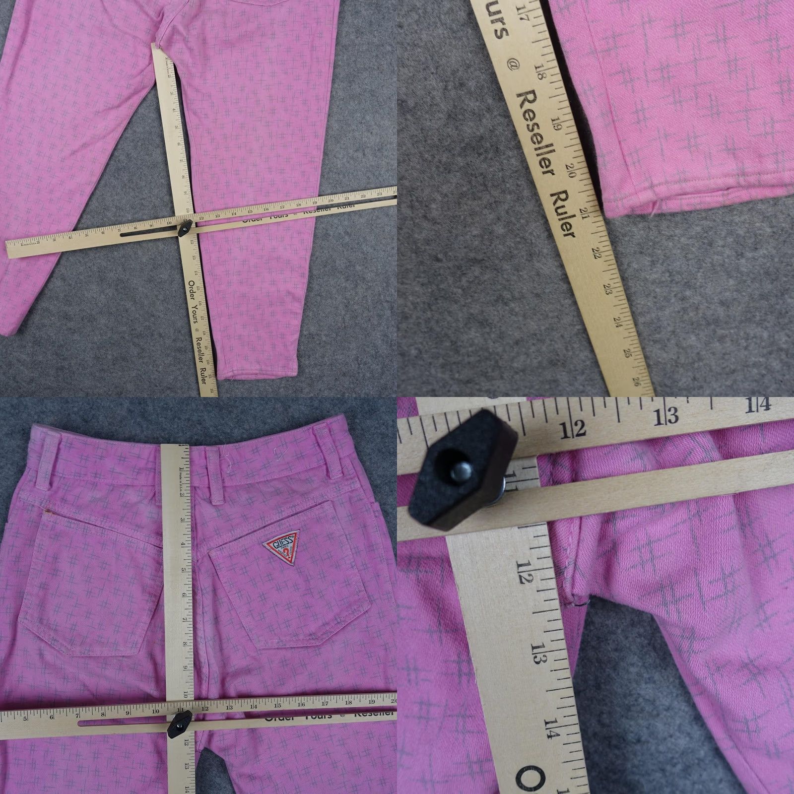 Guess VINTAGE GUESS Jeans Womens 30 Pink High Rise Tapered Made USA 80s Cross Slim Ankle Pockets Size 30" / US 8 / IT 44 - 10 Thumbnail
