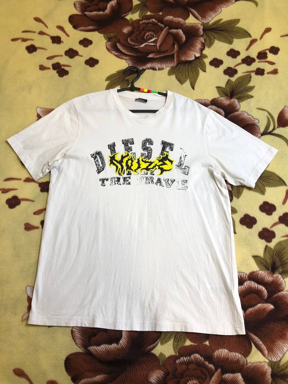 Diesel Diesel Men's White Graphic Print Short Sleeve T-Shirt Cotton Size US L / EU 52-54 / 3 - 1 Thumbnail