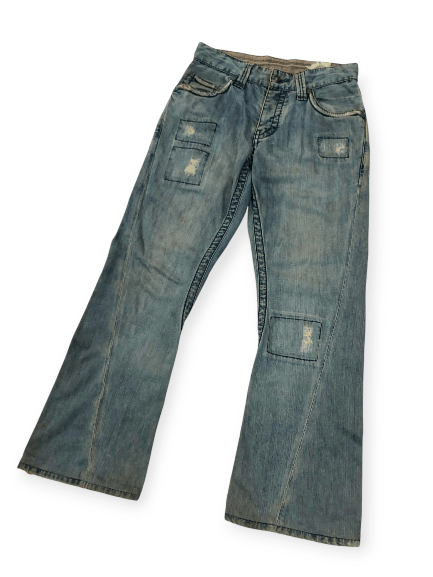 14th Addiction Stitch's Flare Distressed Denim Size US 29 - 2 Thumbnail