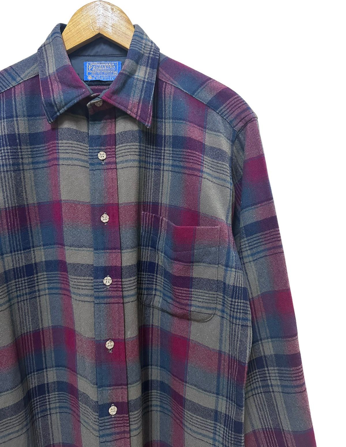 Pendleton × Vintage Vintage Pendleton Shadow Plaid Flannel Shirts Size US M / EU 48-50 / 2 - 2 Thumbnail