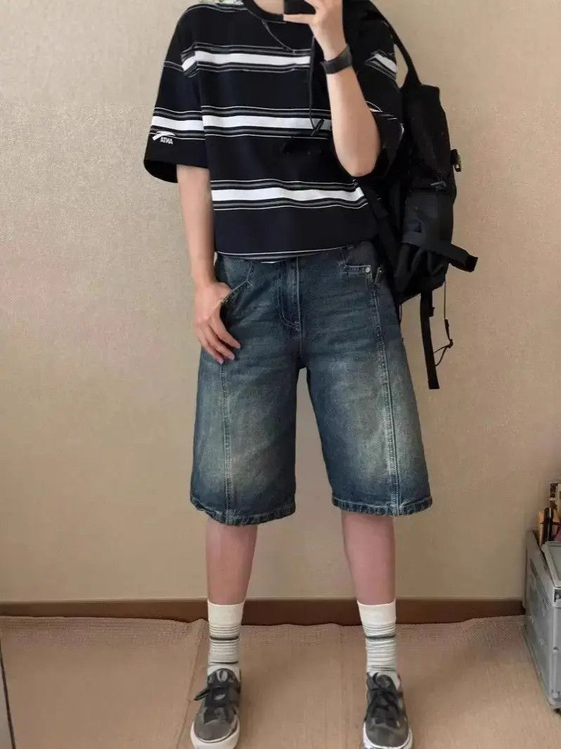 Japanese Brand Retro loose casual denim shorts Size US 32 / EU 48 - 6 Thumbnail