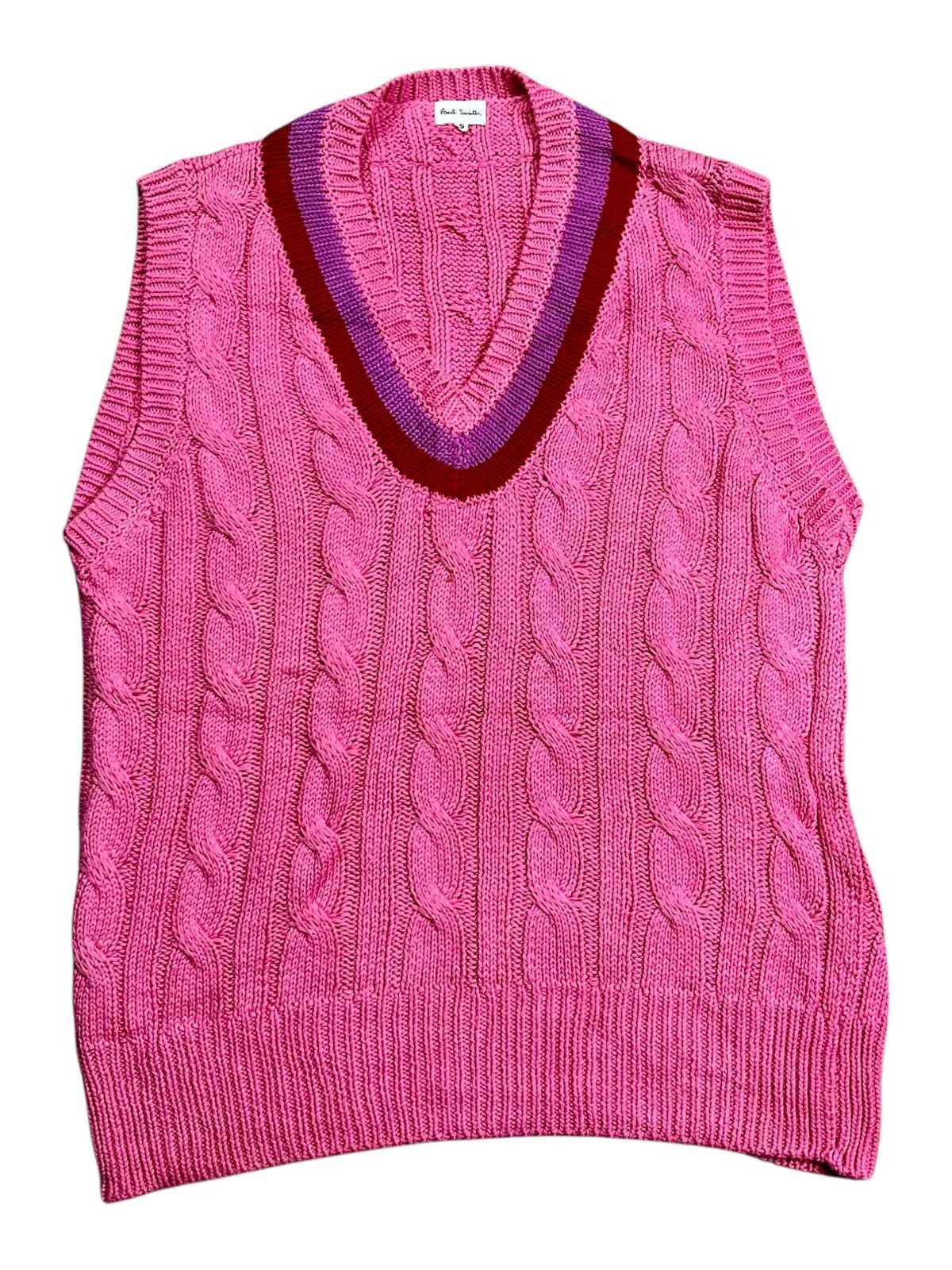 Paul Smith 2000s Paul Smith - Big Vneck Cable Knitted Vest Size US M / EU 48-50 / 2 - 1 Thumbnail