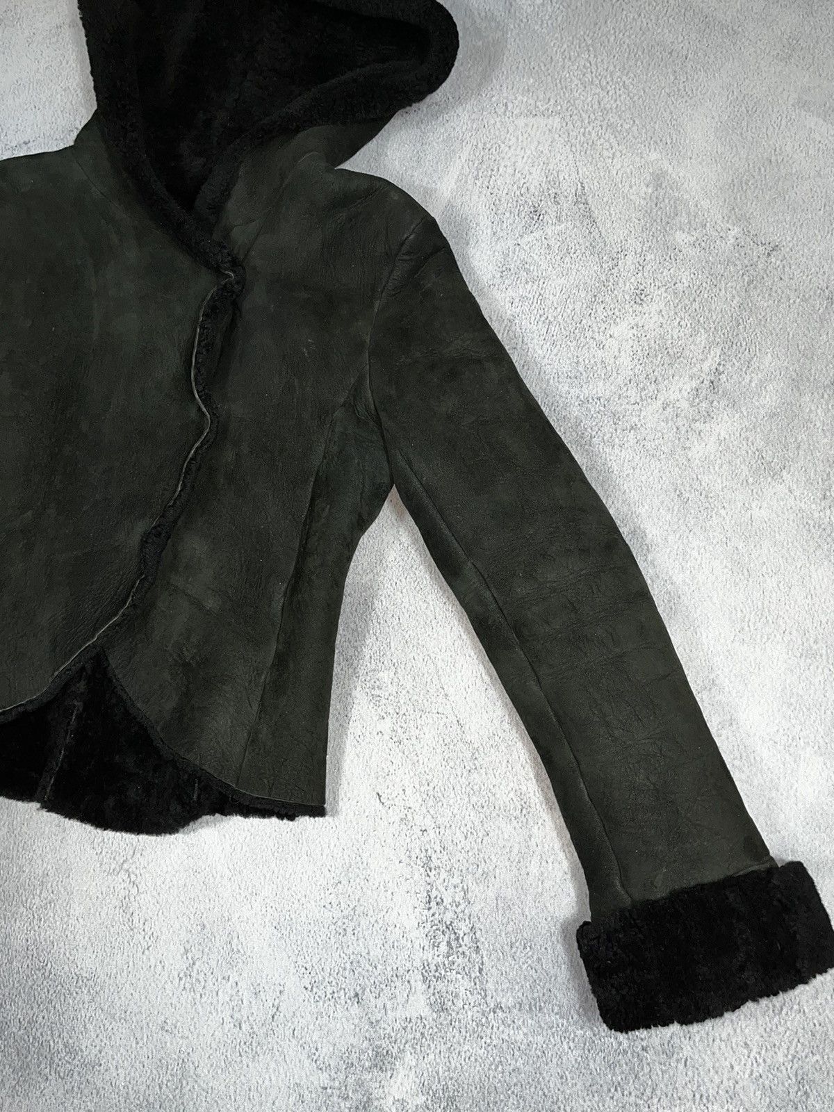 Other Vintage 90s sheepskin cropped hooded b3 coat jacket 00s Size S / US 4 / IT 40 - 9 Thumbnail