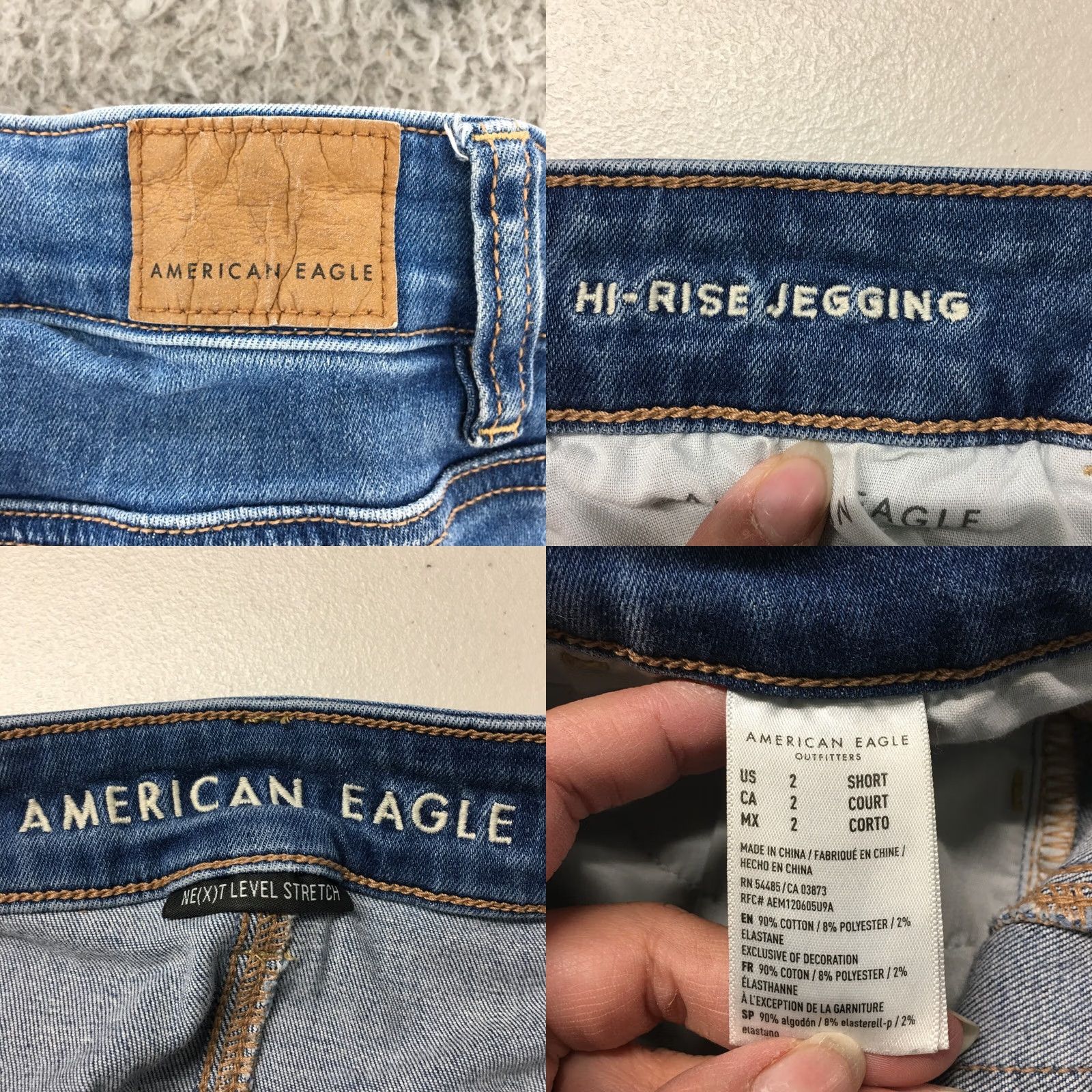 American Eagle Outfitters American Eagle Outfitters Jegging Jeans Womens 2S Blue Denim Zip Regular Inseam 27 in Classic Stretch Hi-Rise Next Level Size 26" / US 2 / IT 38 - 9 Thumbnail
