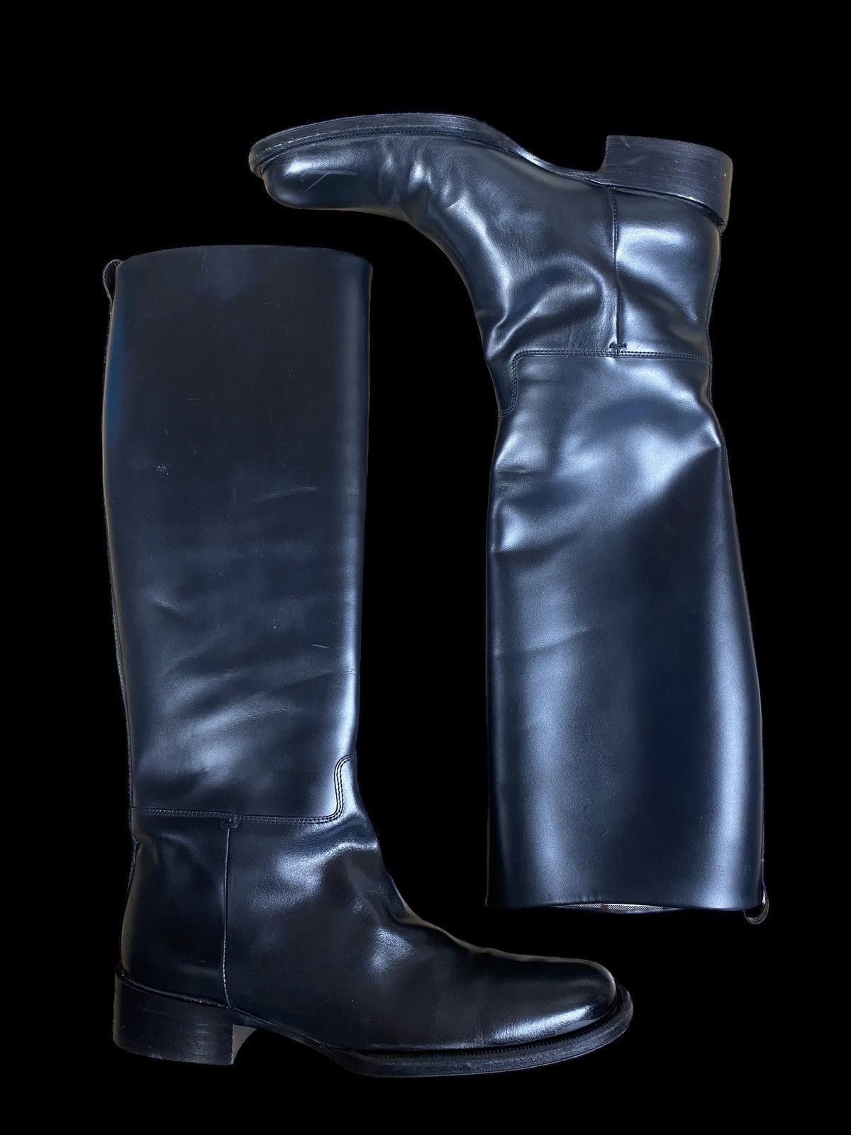 Burberry × Vintage Y2K Burberry Novacheck Buckle Riding Boots Size 37.5 Size US 7.5 / IT 37.5 - 1 Thumbnail