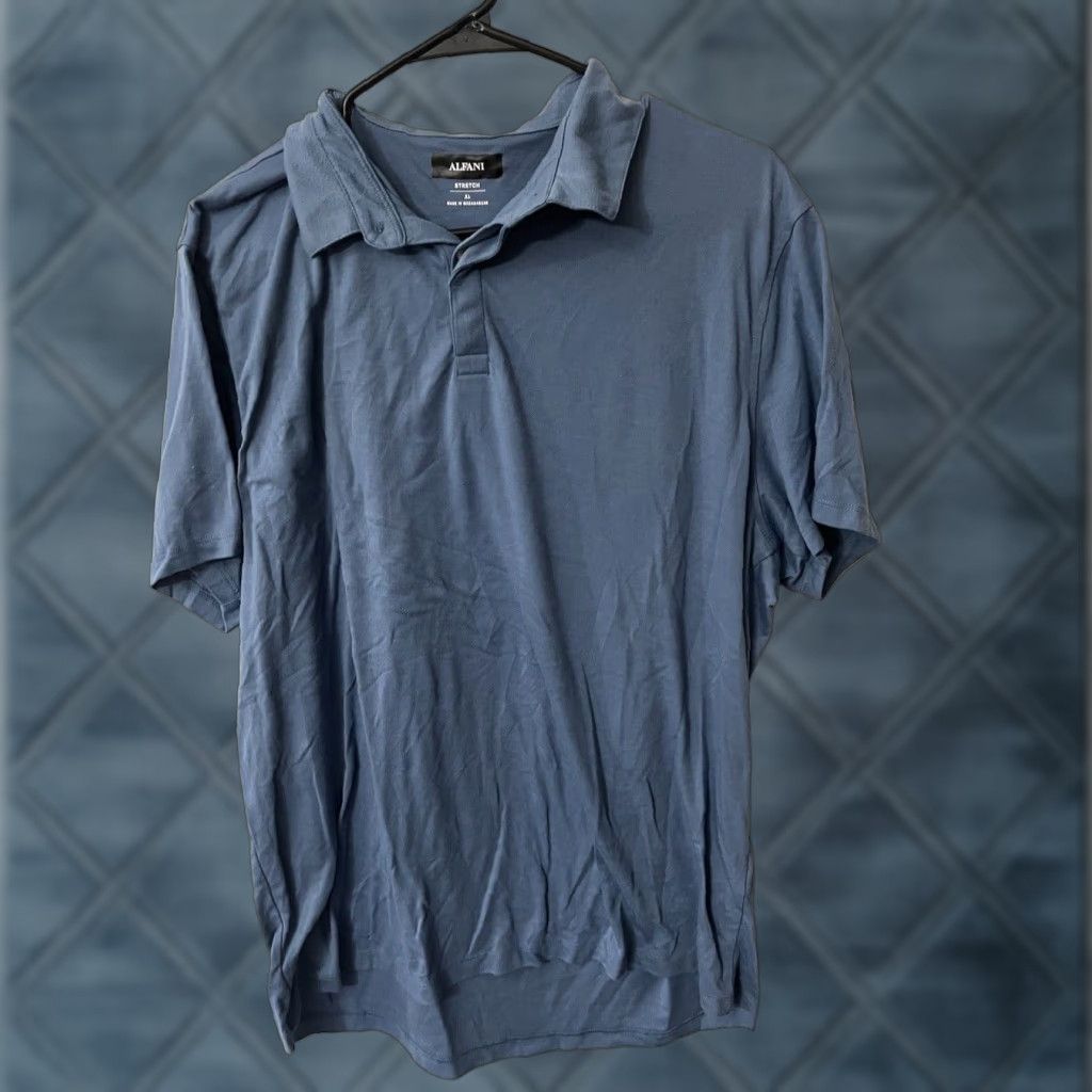 Alfani Alfani Polo Shirt Men XL Blue Knit Short Sleeve 1/4 Zip Casual Size US XL / EU 56 / 4 - 1 Thumbnail