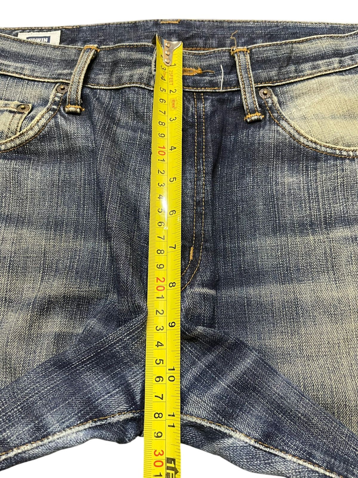 Edwin Vintage 90s Edwin 403 Faded Wash Distressed Loose Jeans Size US 32 / EU 48 - 16 Thumbnail