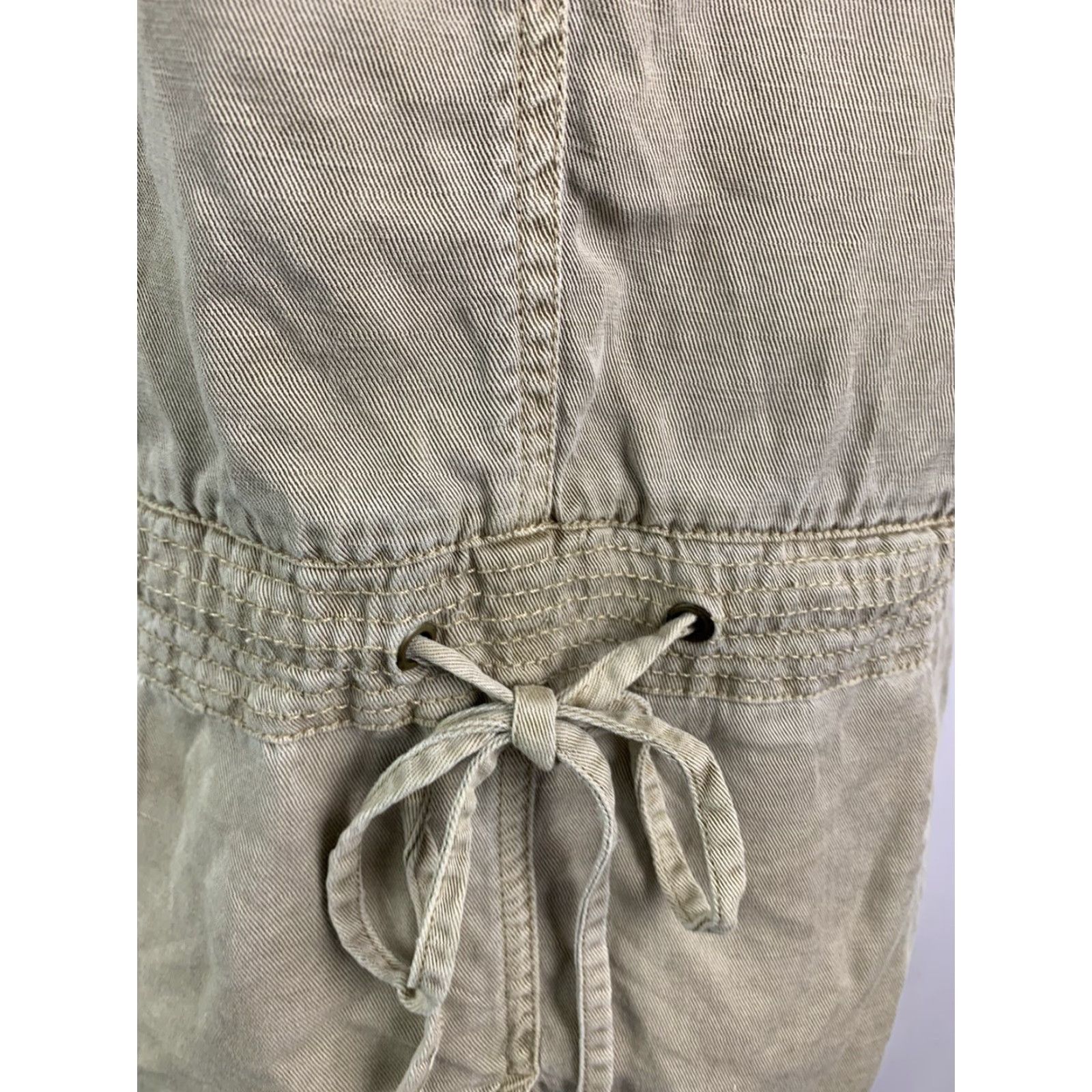 Sanctuary VINTAGE Sanctuary Vest Women's Small Sleeveless Zip Front Cargo Pockets Khaki Tan Linen Blend Beige 65% tencel 35% linen Size S / US 4 / IT 40 - 6 Thumbnail