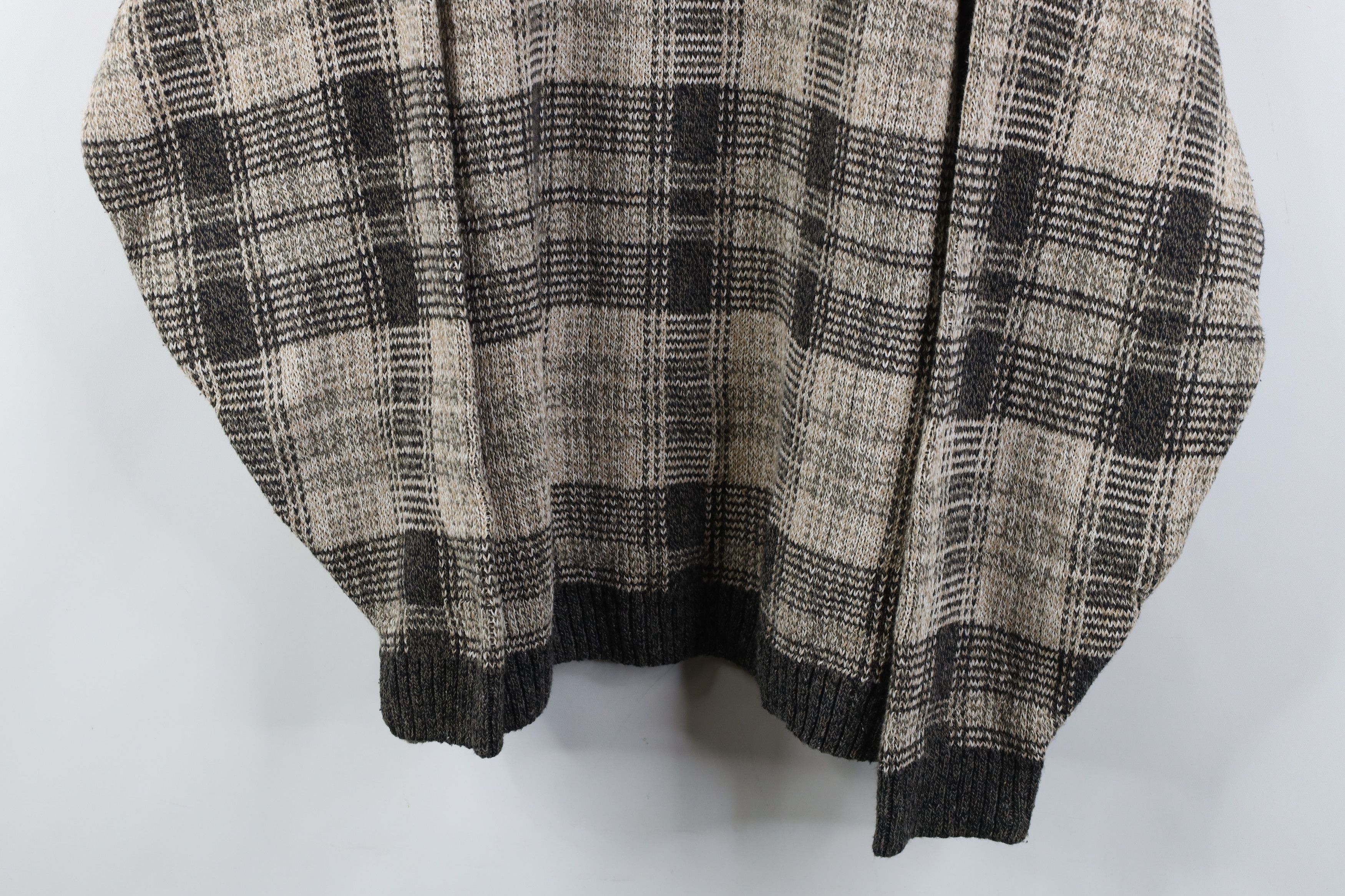 Vintage Vintage 90s Streetwear Crewneck Sweater Earth Tone Plaid USA Size US XL / EU 56 / 4 - 3 Thumbnail