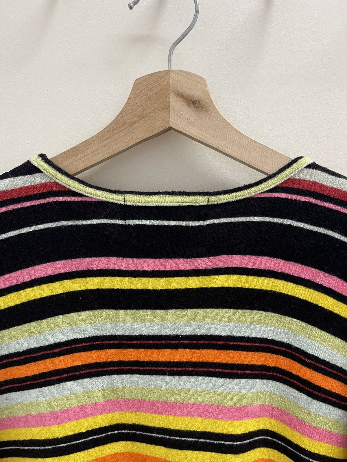 Japanese Brand Invoice Disco Stripe Wool L/S Shirt Size US XL / EU 56 / 4 - 8 Thumbnail