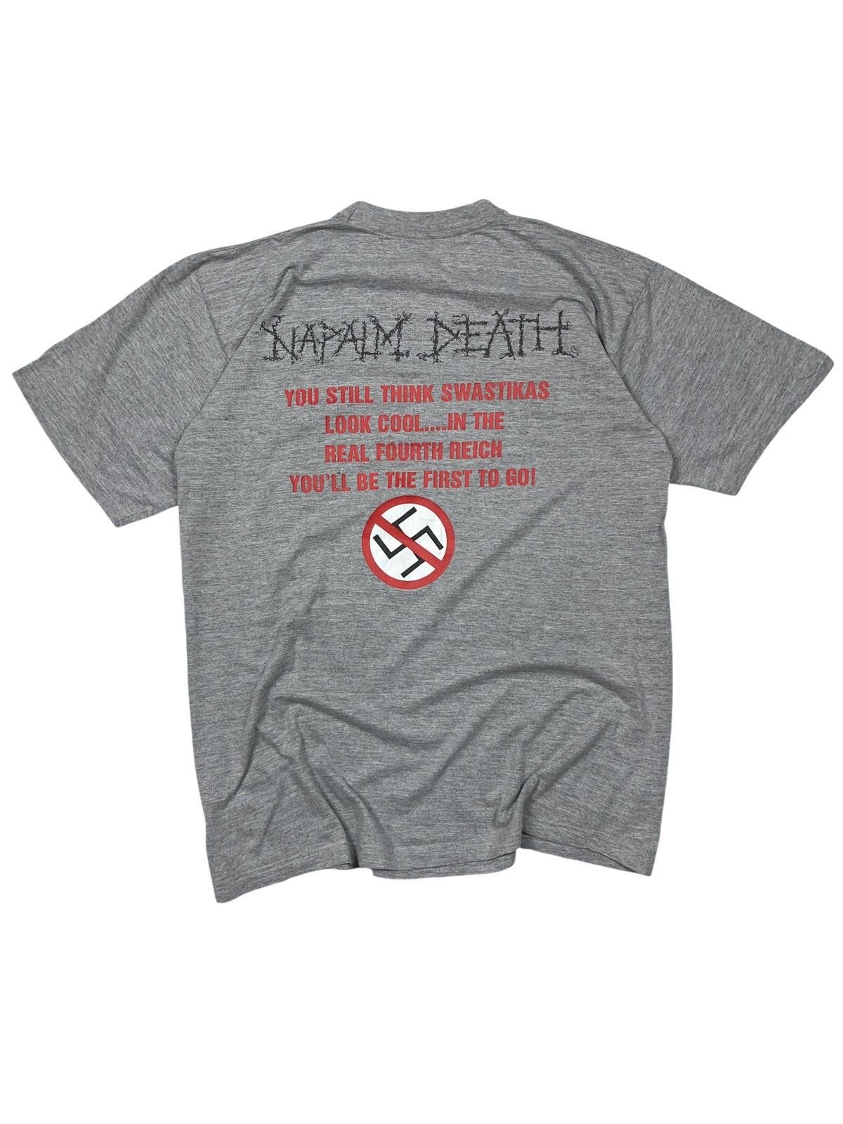 Band Tees × Vintage Vintage 1993 Napalm Death Nazi Punks Fuck Off T-shirt Size US L / EU 52-54 / 3 - 2 Thumbnail