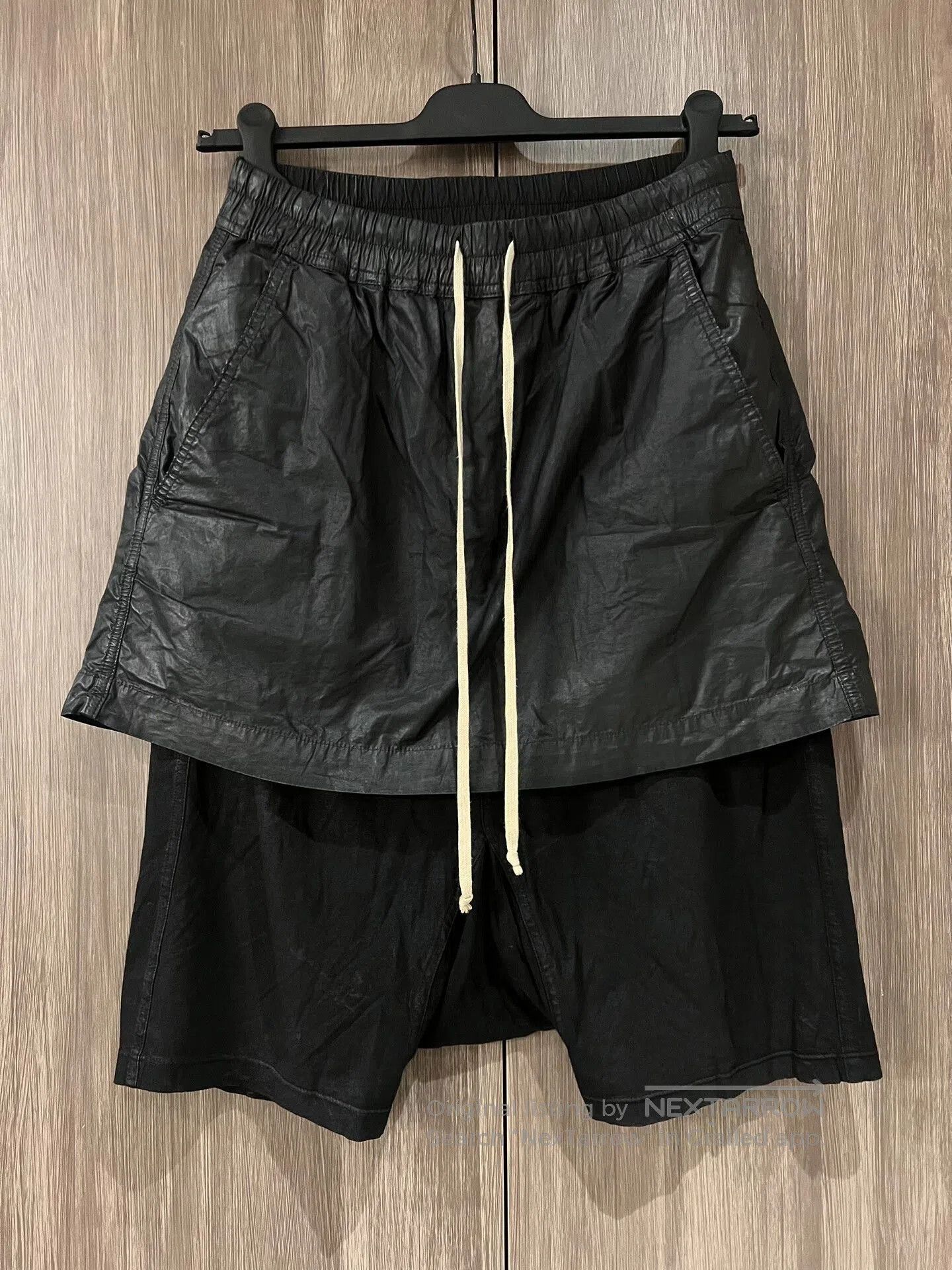 Rick Owens Rick Owens Waxed Layered Shorts. Size US 28 / EU 44 - 1 Thumbnail